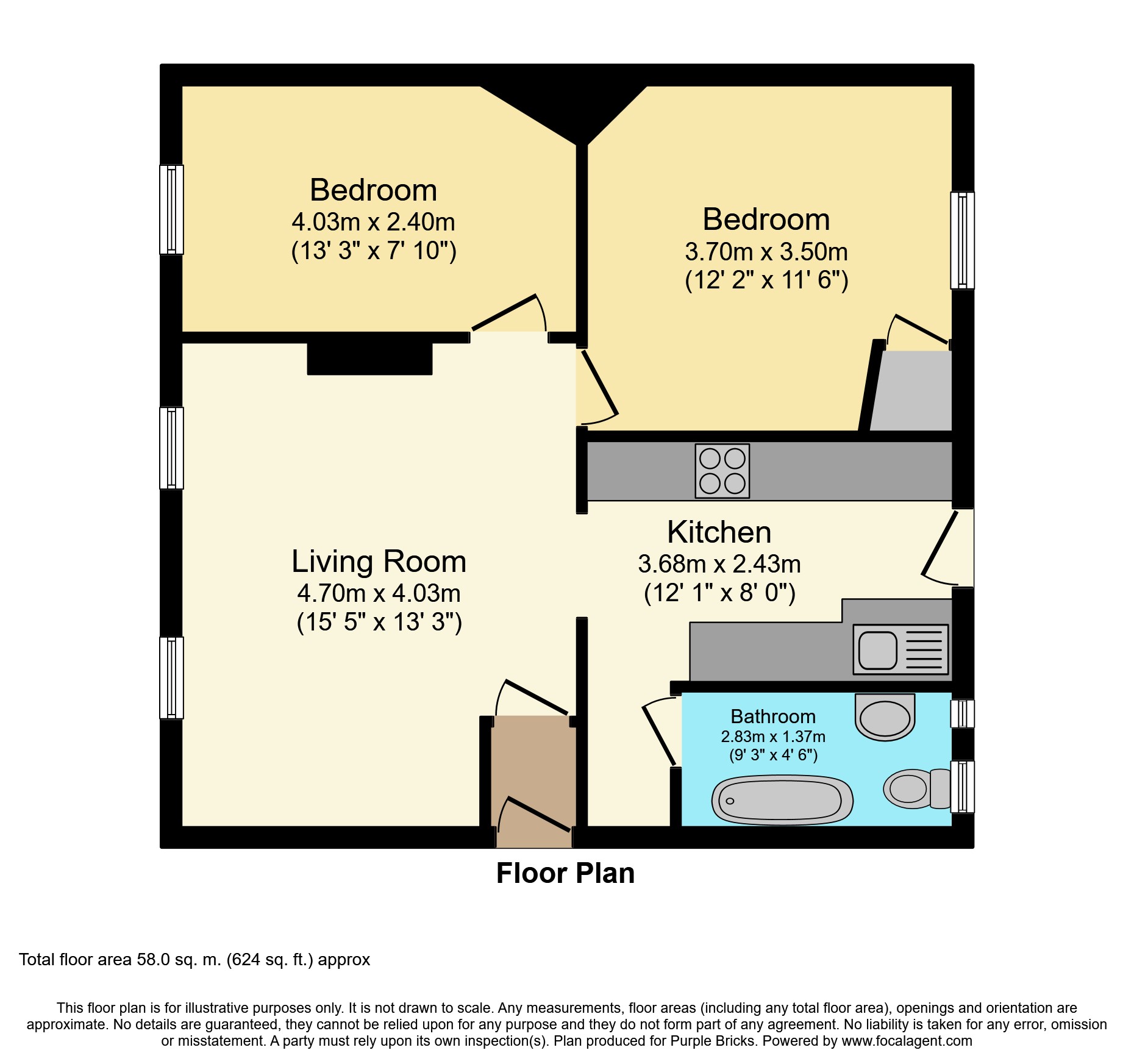 2 Bedrooms Flat for sale in Tristram Road, Bromley BR1