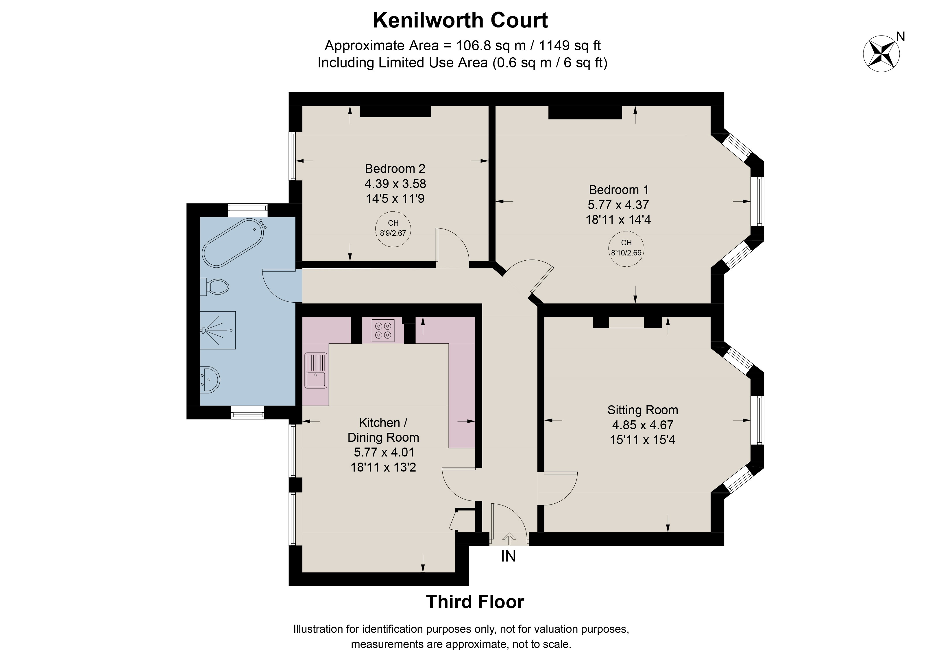 Flat 142,, Kenilworth Court, Putney floorplan
