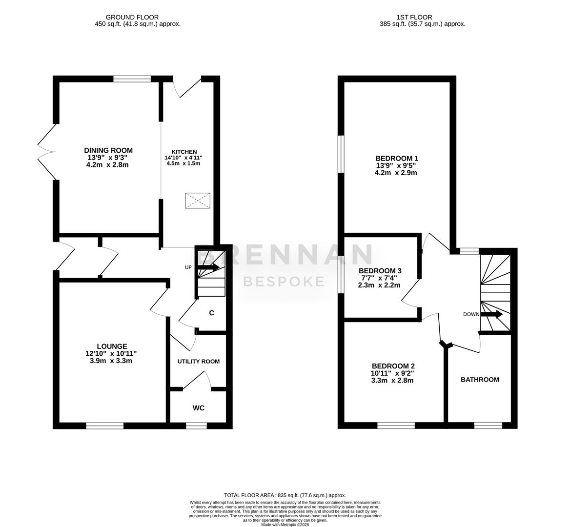 11, Station Road, Rushton floorplan