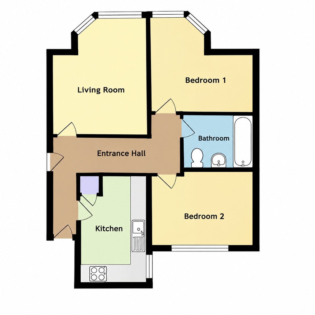 Flat 4, Sandpiper Court, Norfolk Square, Great Yarmouth floorplan