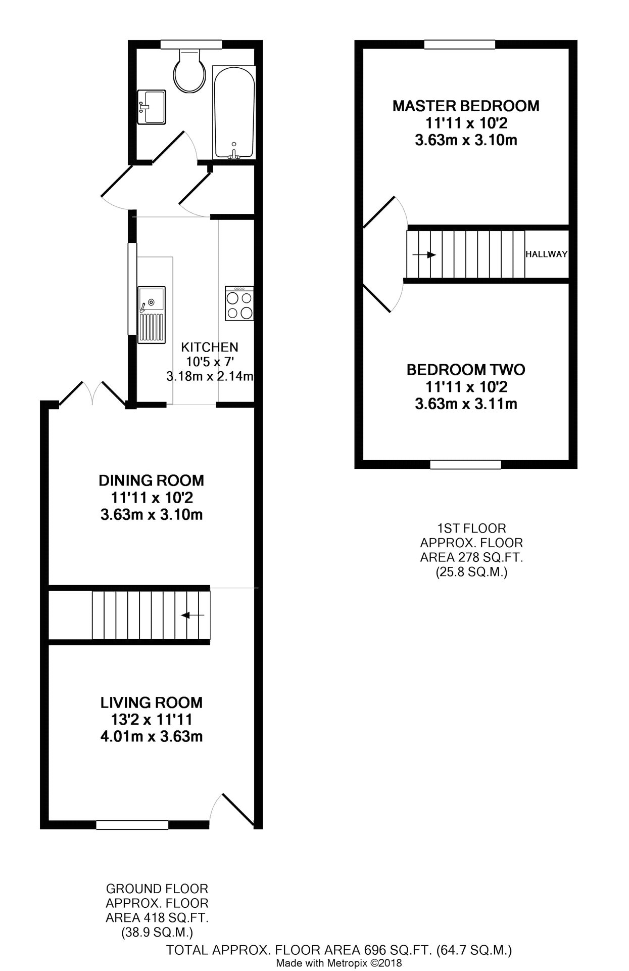 2 Bedrooms Terraced house to rent in Amity Road, Reading, Berkshire RG1