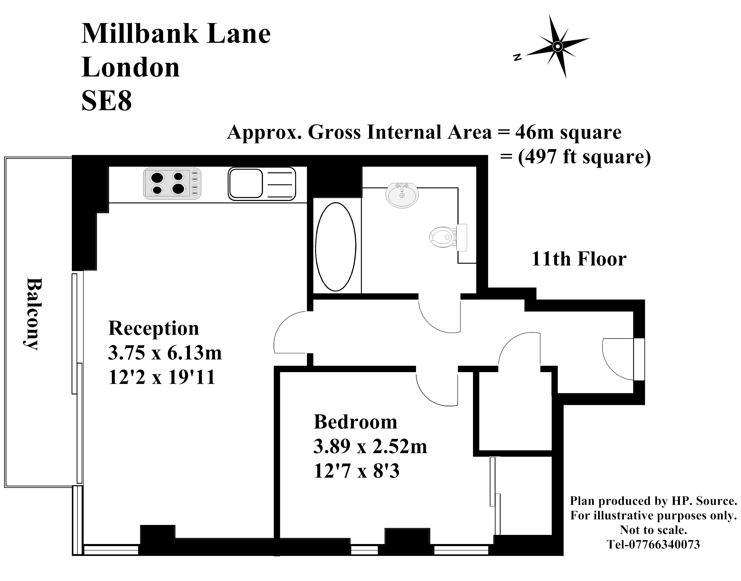 Flat 1105, Distillery Tower, London floorplan