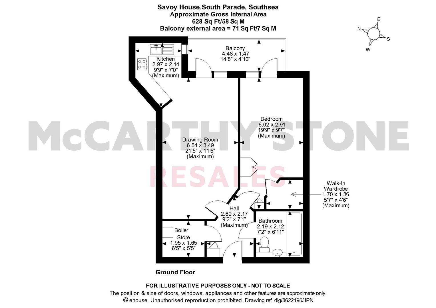 1 Savoy House, South Parade, Southsea floorplan