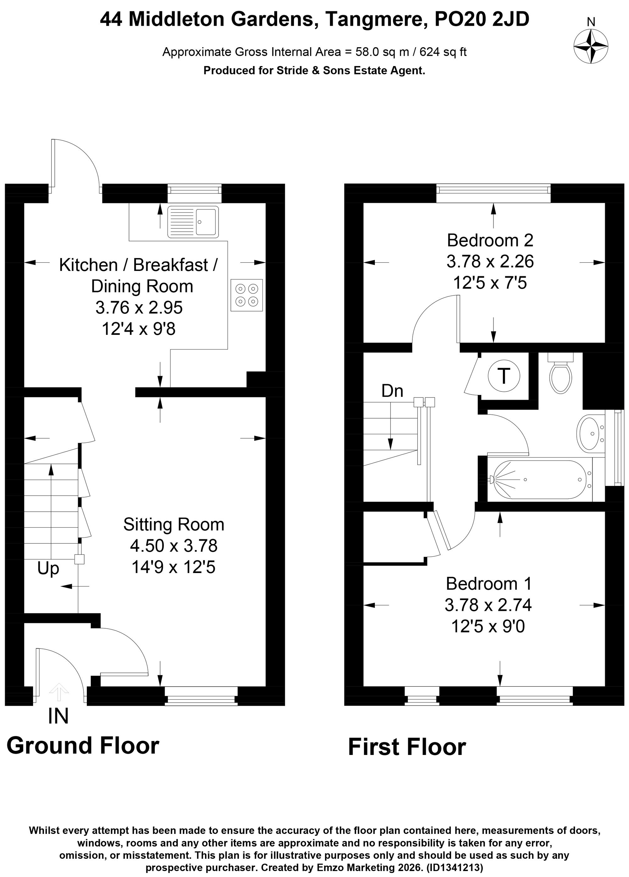 44 Middleton Gardens, Chichester floorplan