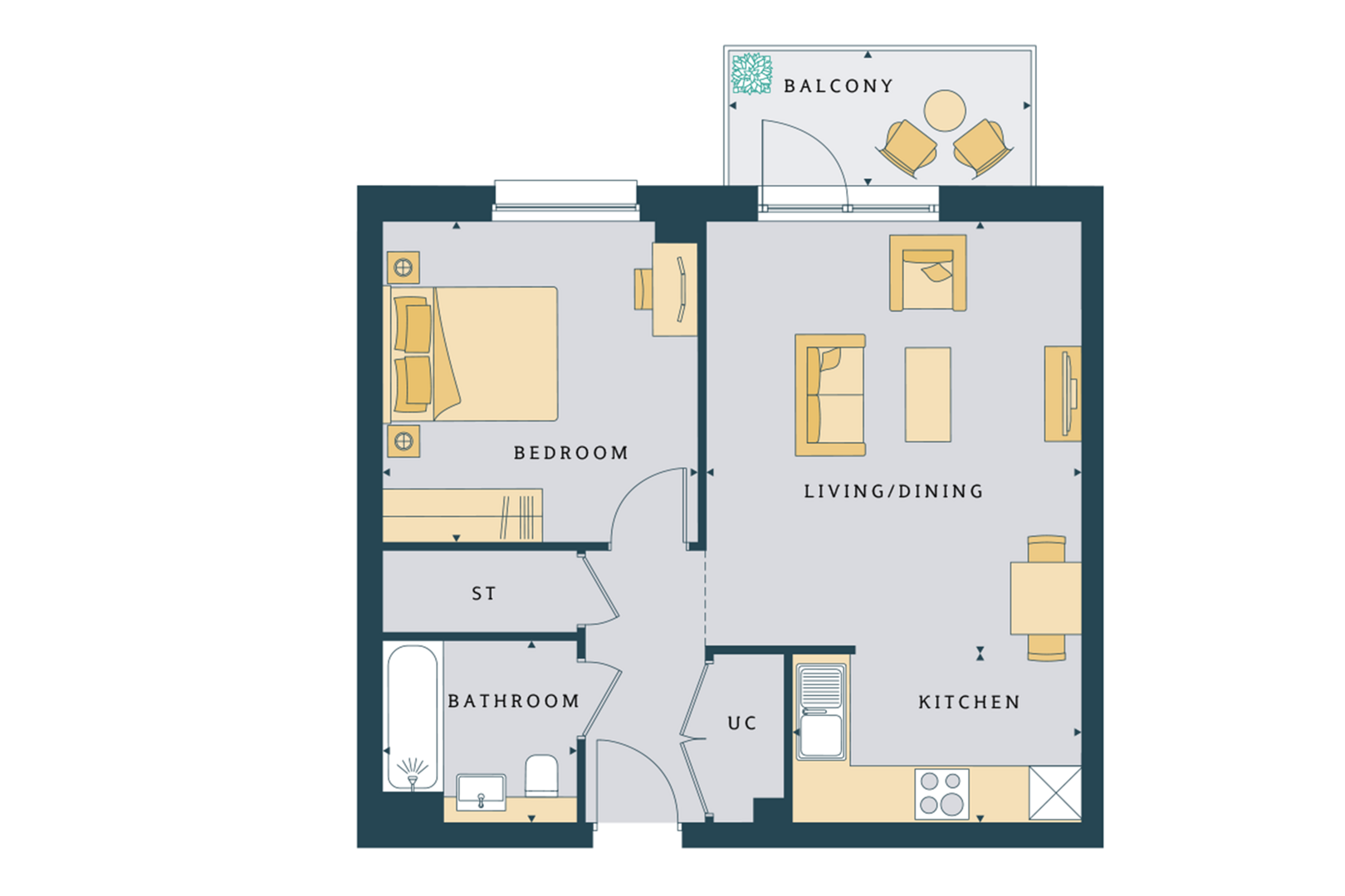 Apartment, Brook Avenue, London floorplan