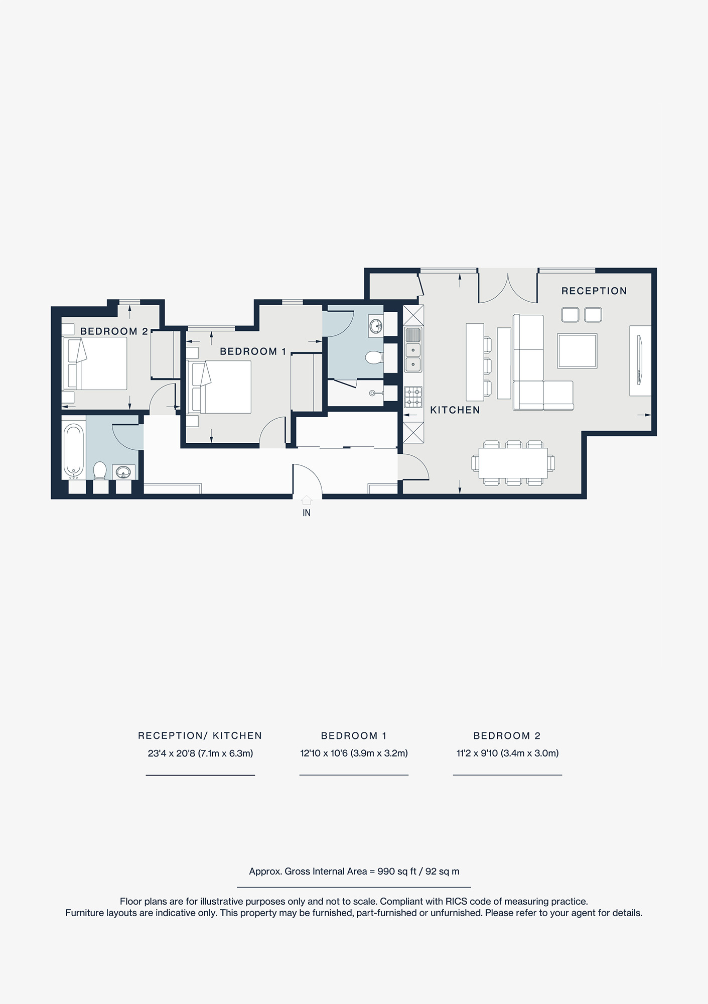 6.1, 50, Kensington Gardens Square, London floorplan