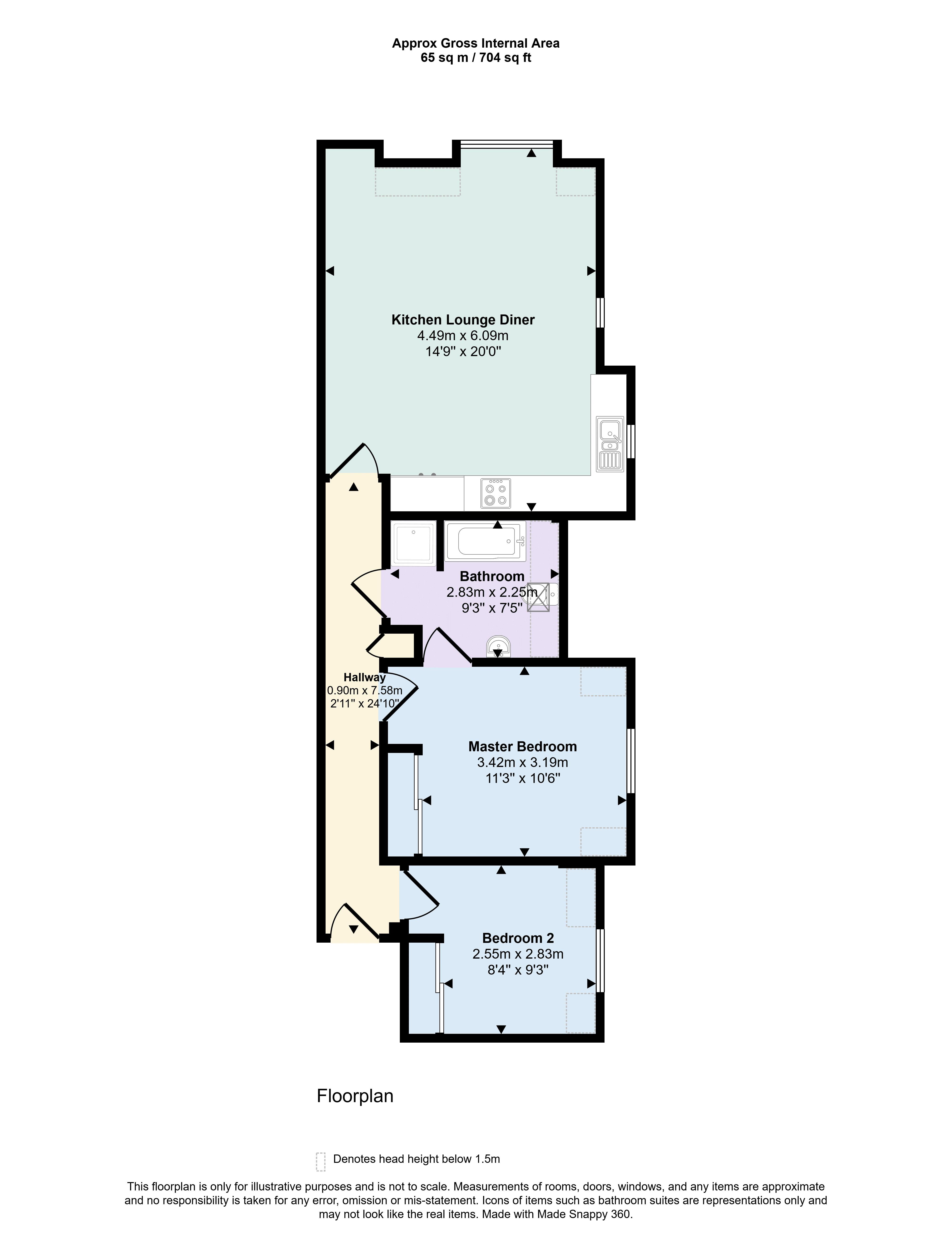 Flat 11 Blue Cedars, Pinehurst Road, West Moors floorplan