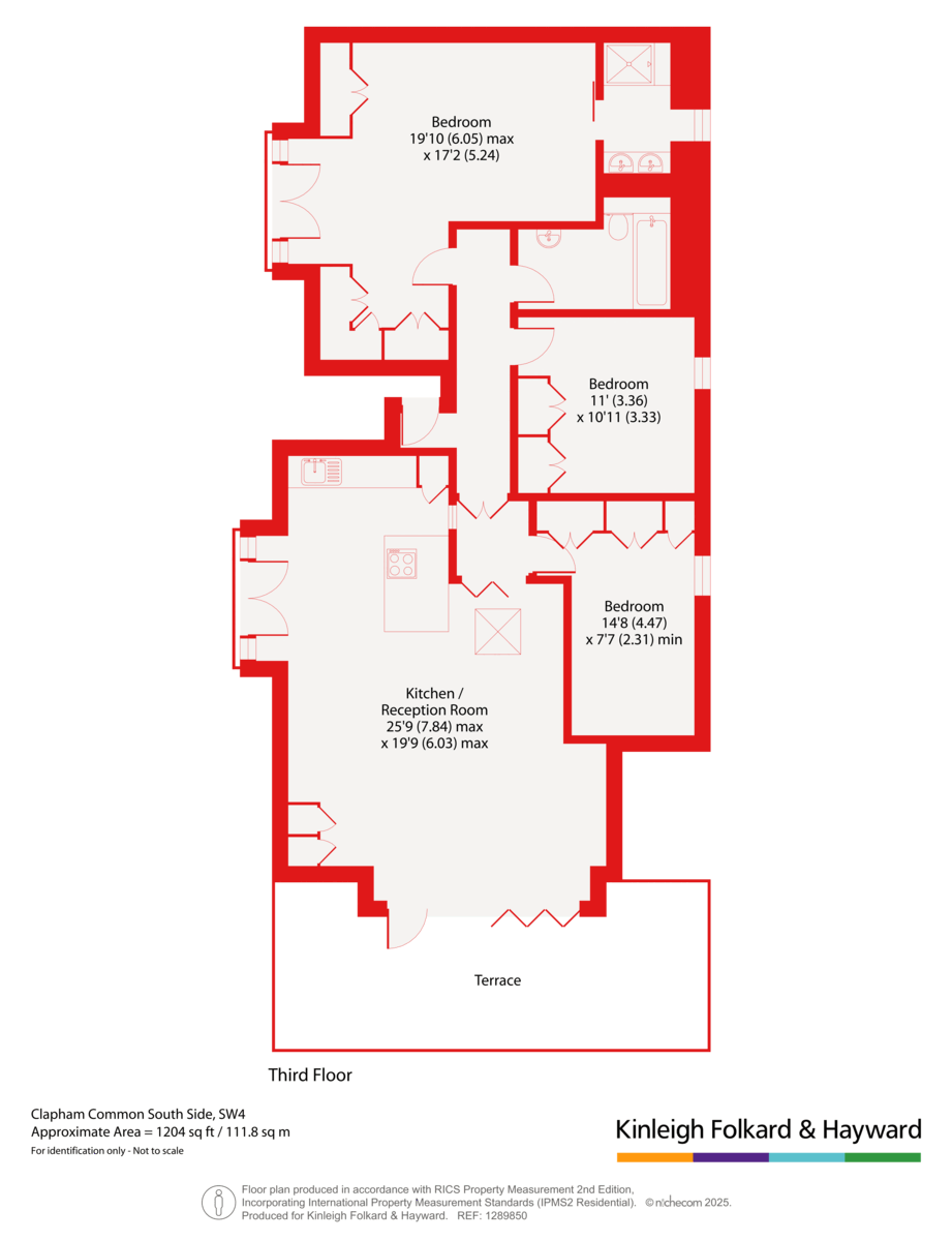 Penthouse, 61, Clapham Common South Side, London floorplan