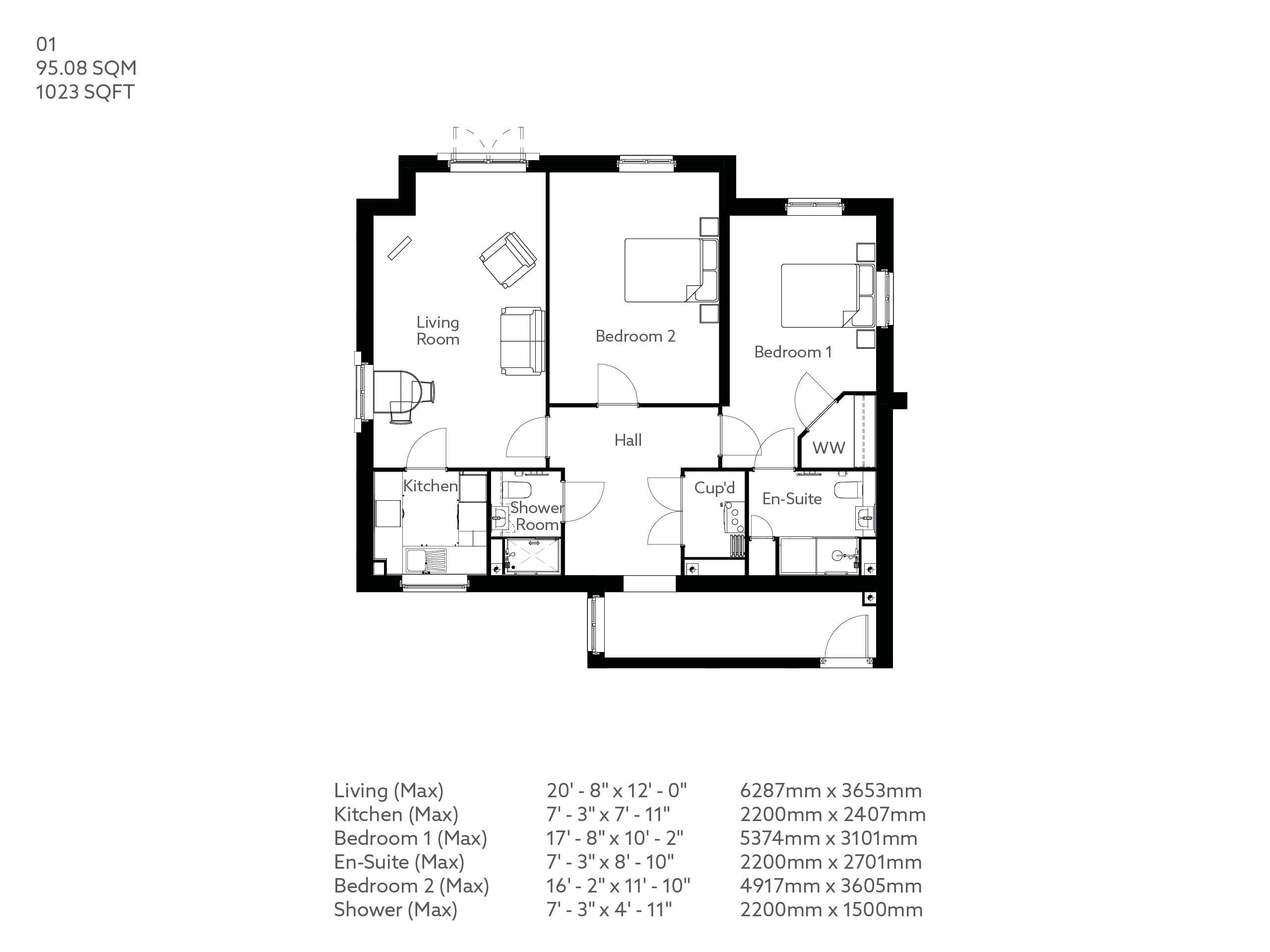 1, Kendal floorplan