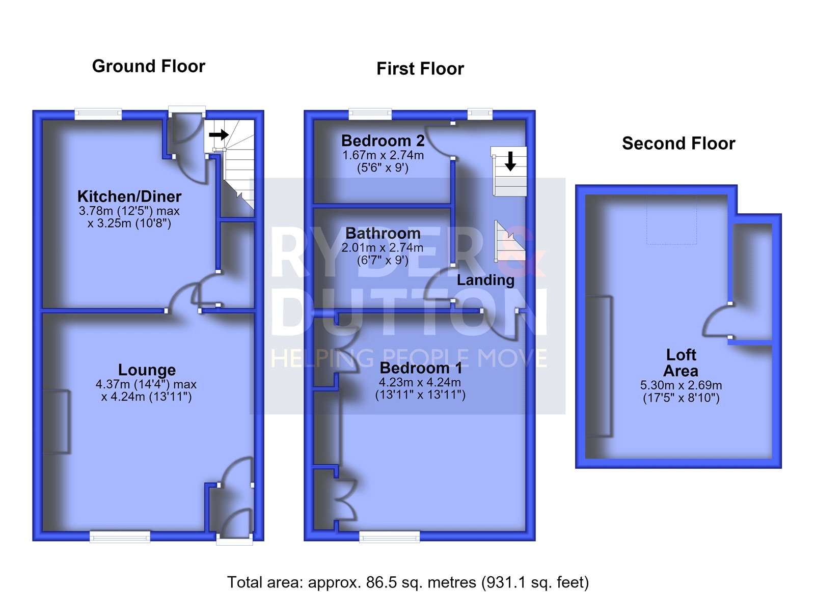 55, Grains Road, Saddleworth floorplan