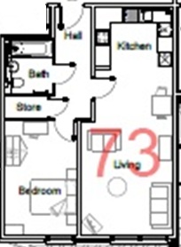 603 Armstrong House, Peterborough floorplan
