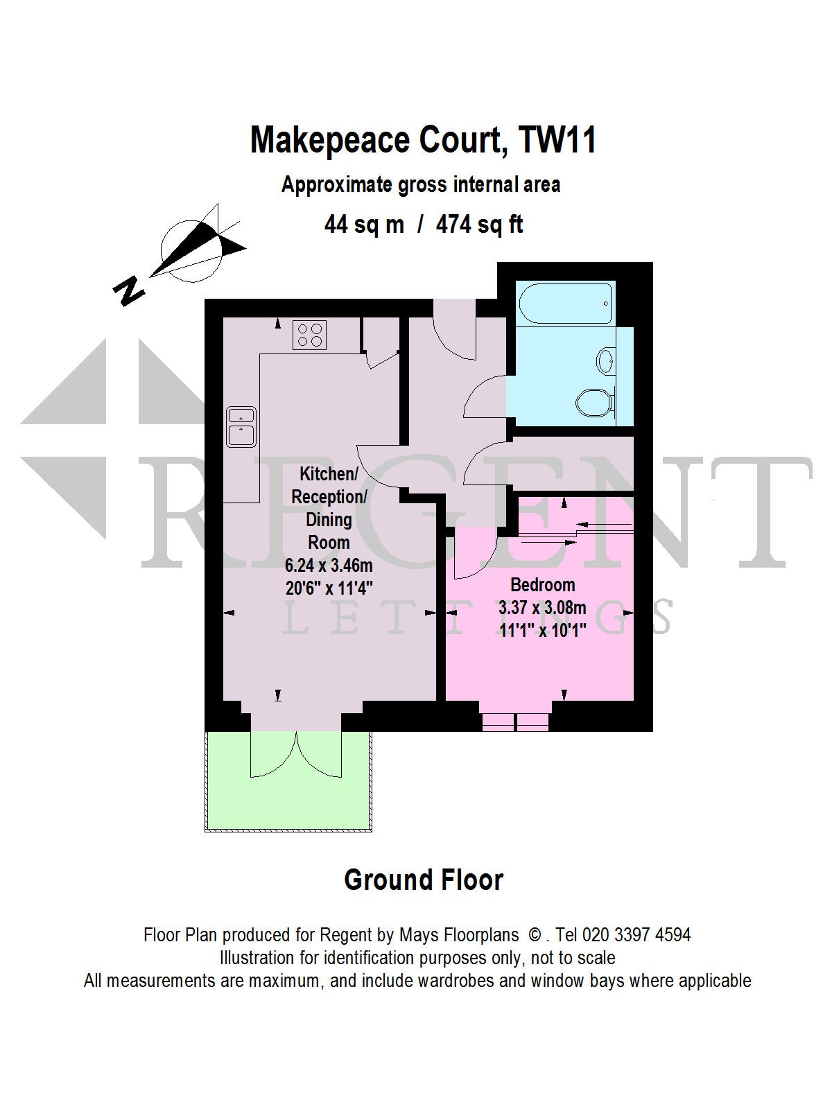 1 Bedrooms Flat to rent in Makepeace Court, Blagrove Road, Teddington TW11