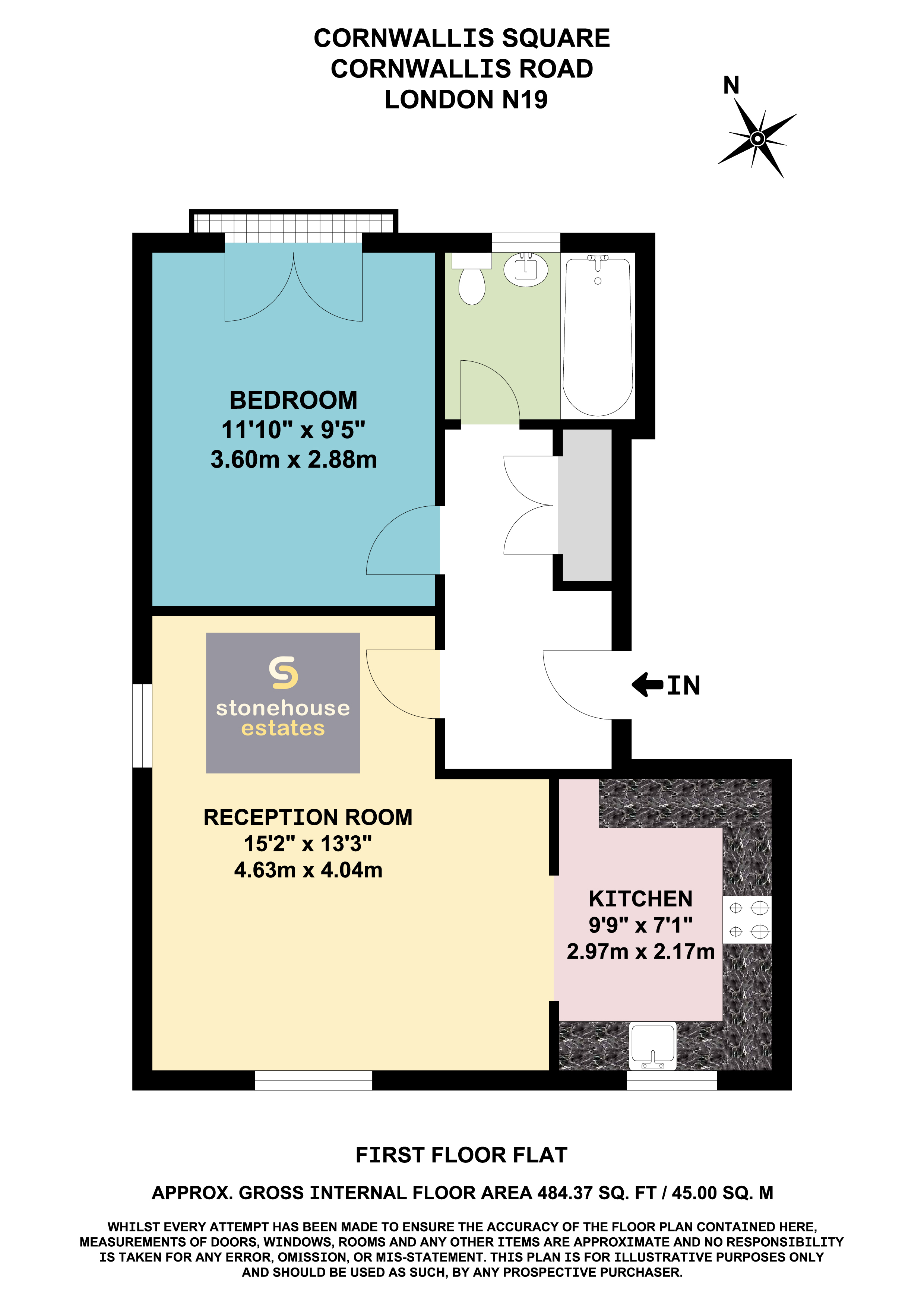 1 Bedrooms Flat to rent in Cornwallis Square, London N19