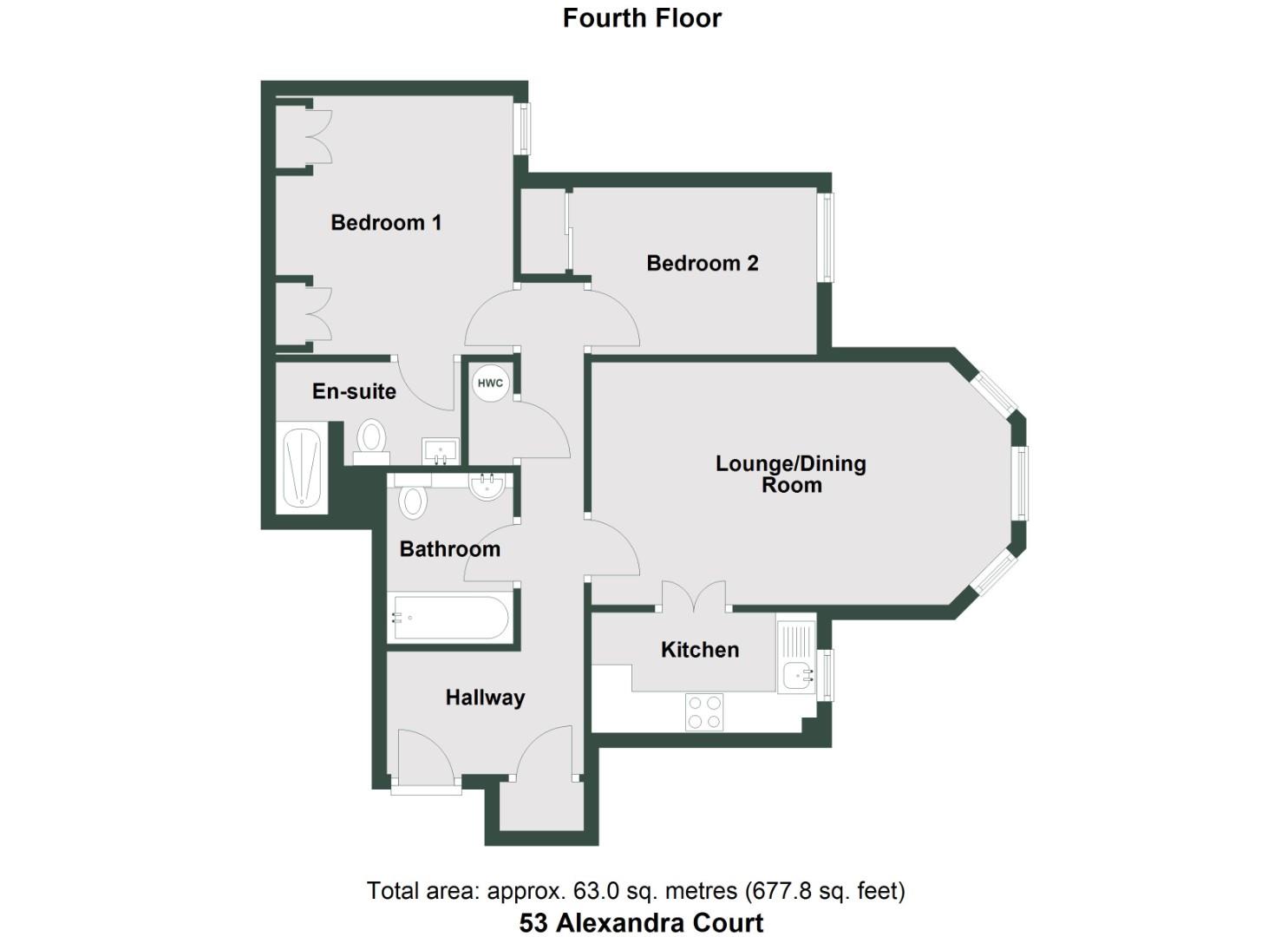 53 Alexandra Court, The Esplanade, Penarth floorplan