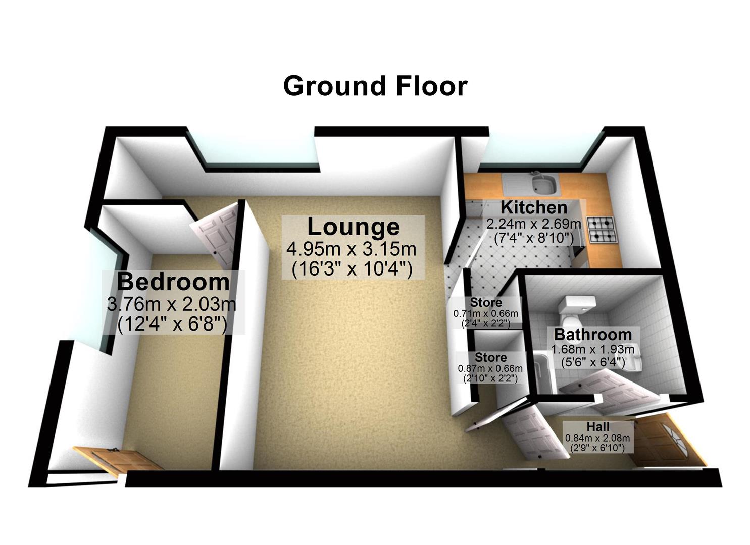 Flat 1, Bromford Court, 486 Bromford Lane, Birmingham floorplan