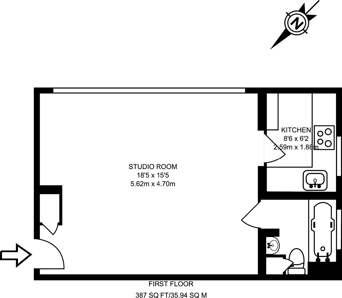 0 Bedrooms Studio to rent in Hornsey Lane, London N6