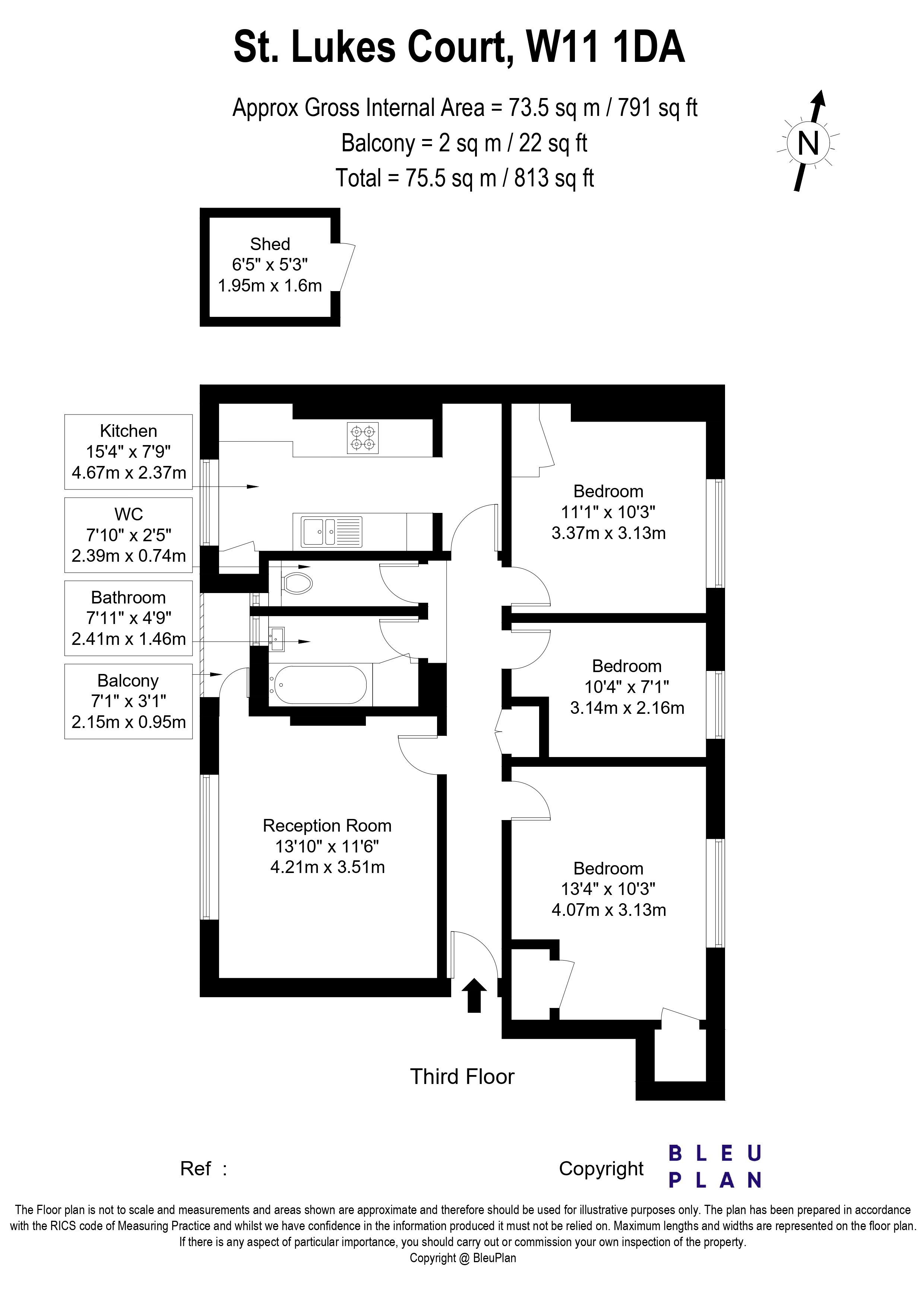 7 St Lukes Court, St. Lukes Road, Notting Hill floorplan