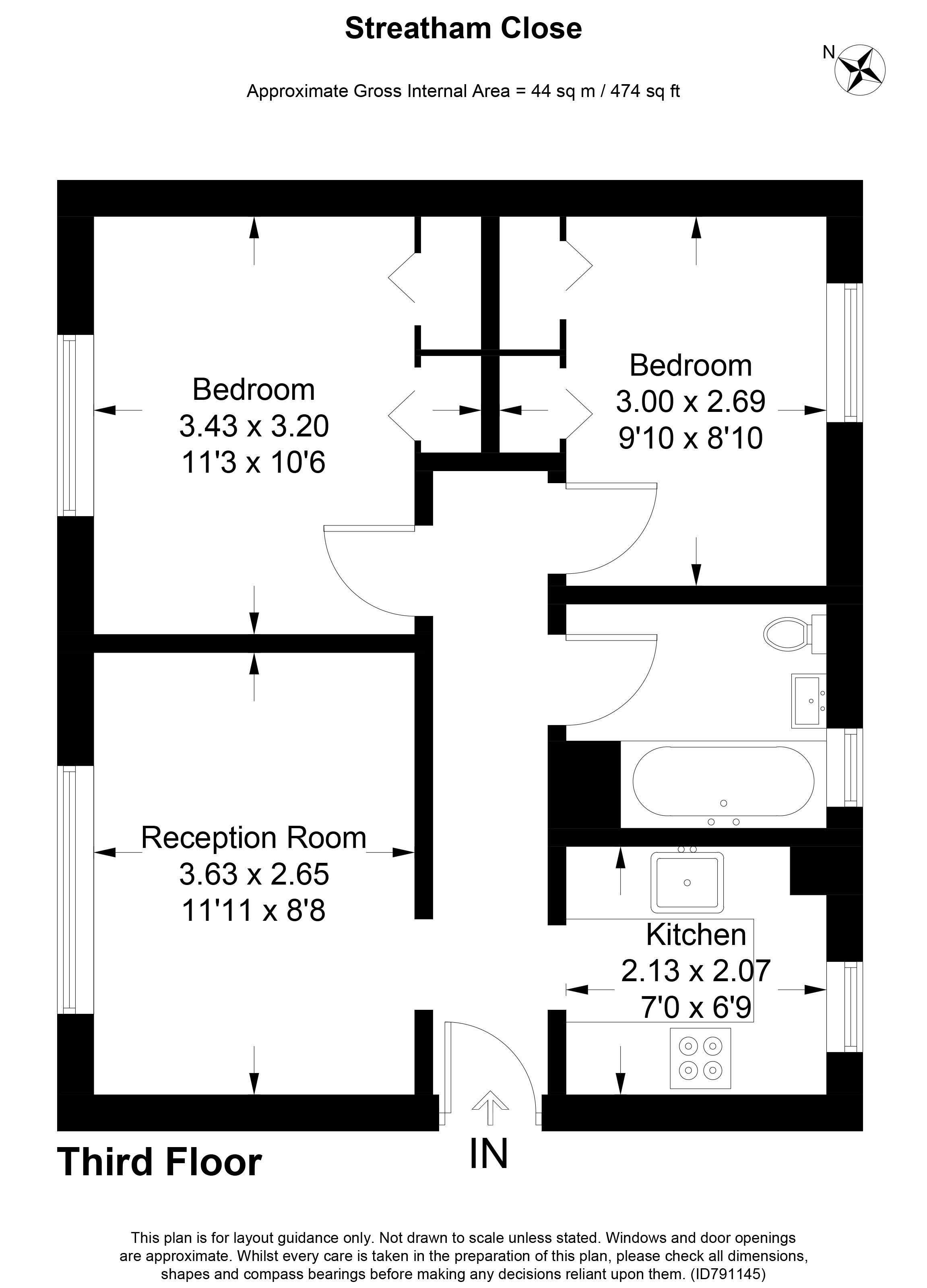 67, Streatham Close, Lambeth floorplan