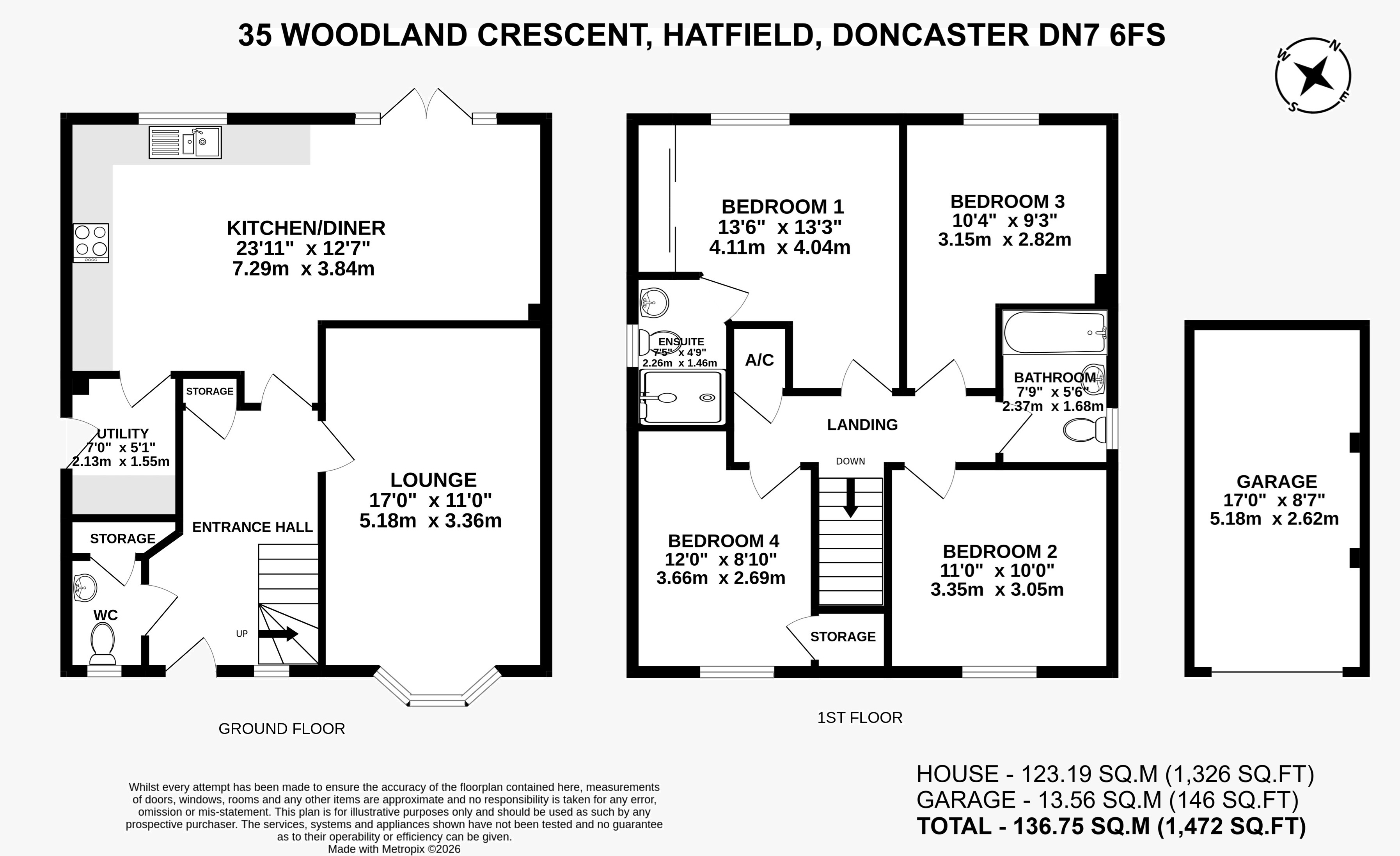 35, Woodland Crescent, Doncaster floorplan