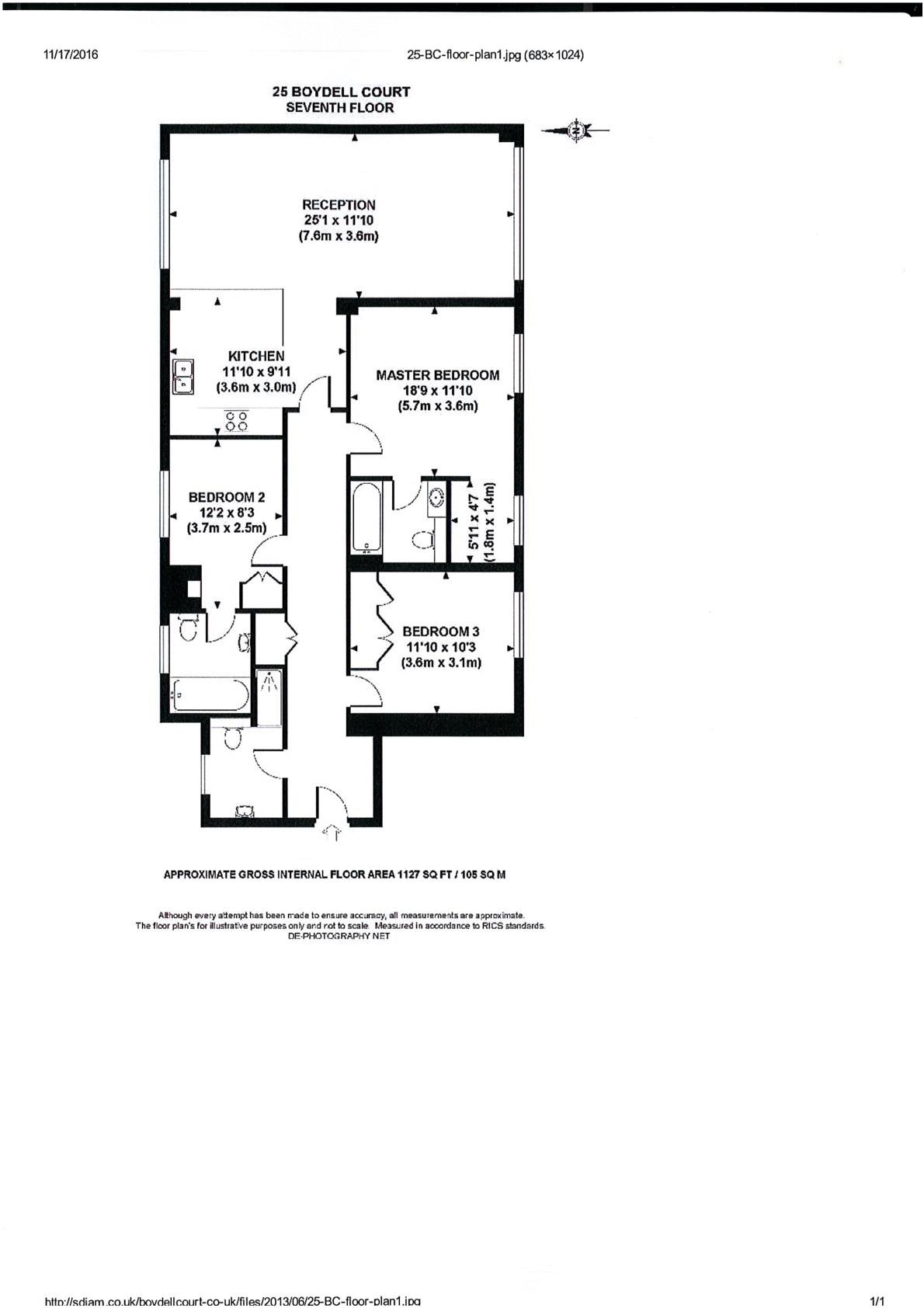 Flat 25, Boydell Court, St Johns Wood floorplan