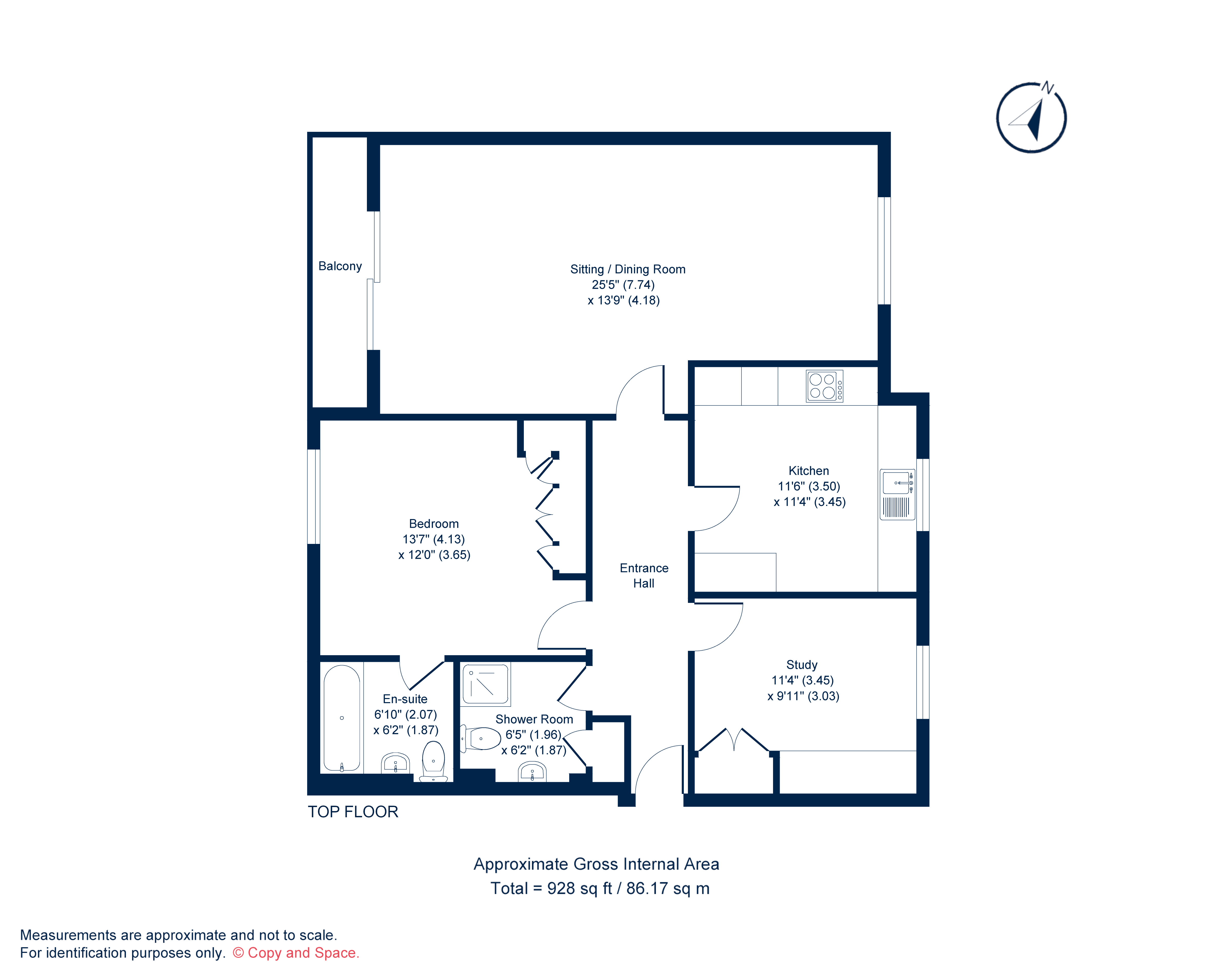 Flat 9, Sandown Court, 24, Marsh Lane, Stanmore floorplan