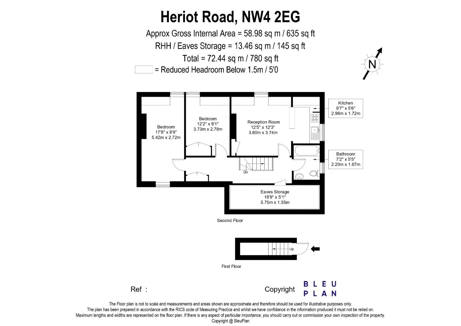 1c, Heriot Road, London floorplan