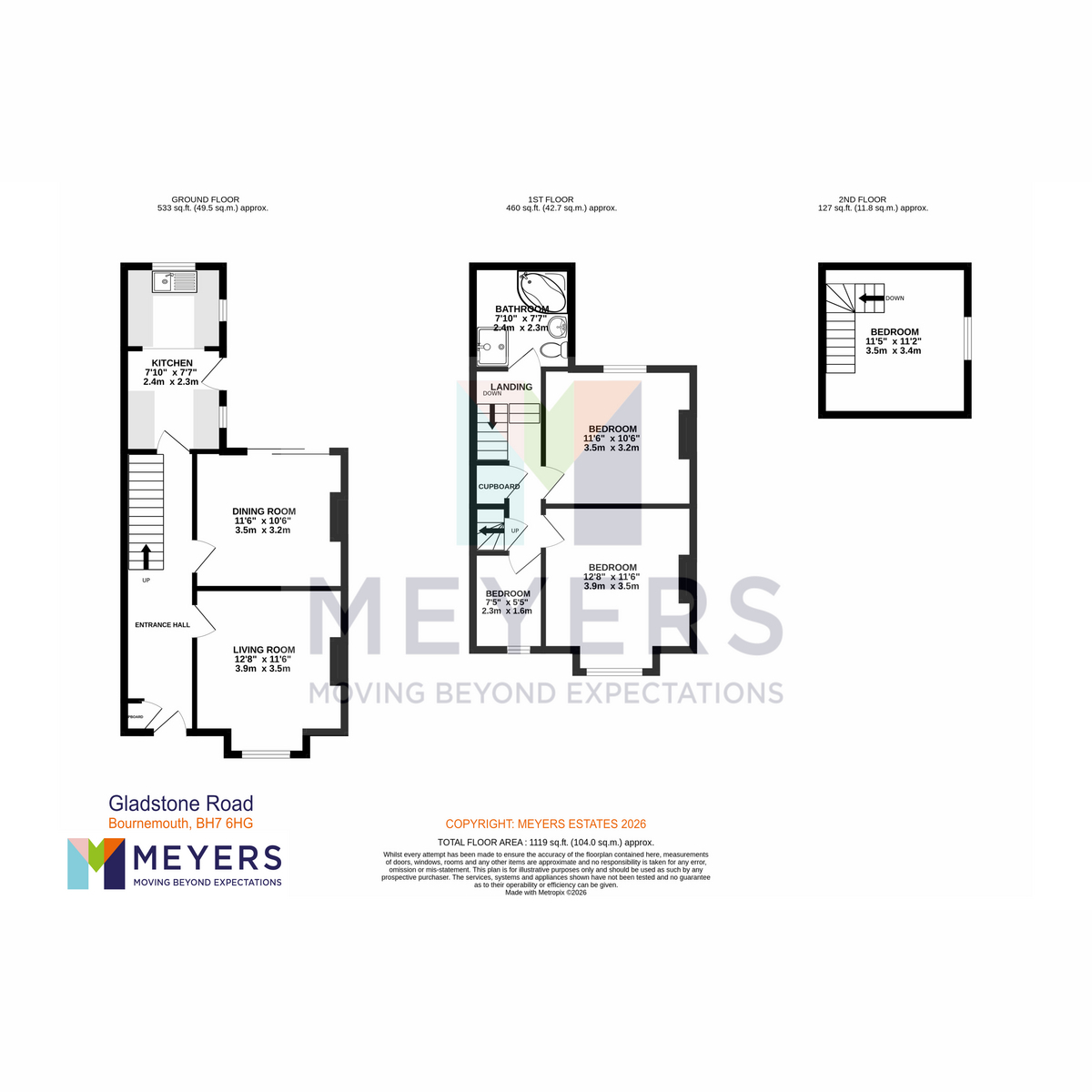 86, Gladstone Road, Bournemouth floorplan