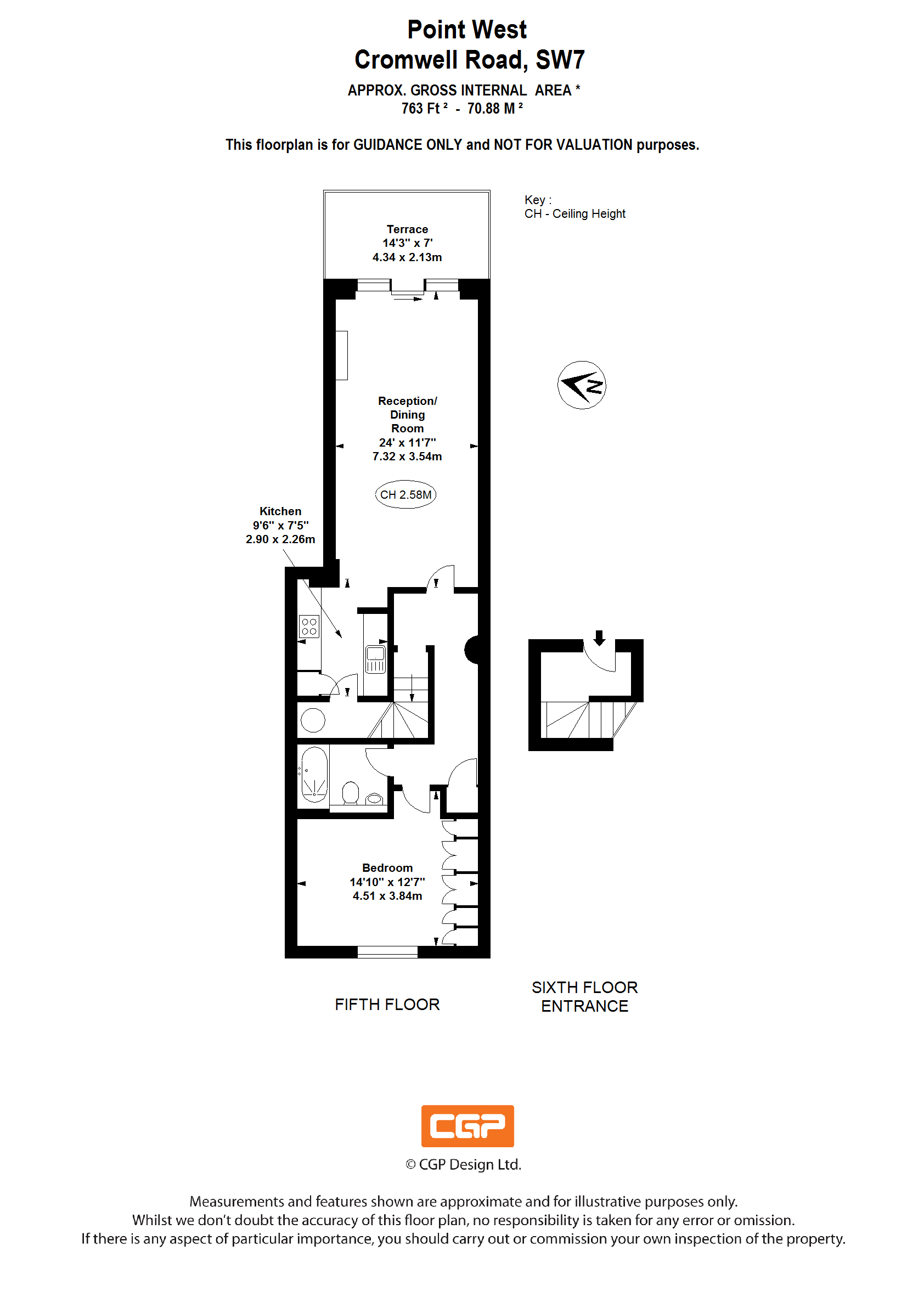 609, Point West, 116 Cromwell Road floorplan
