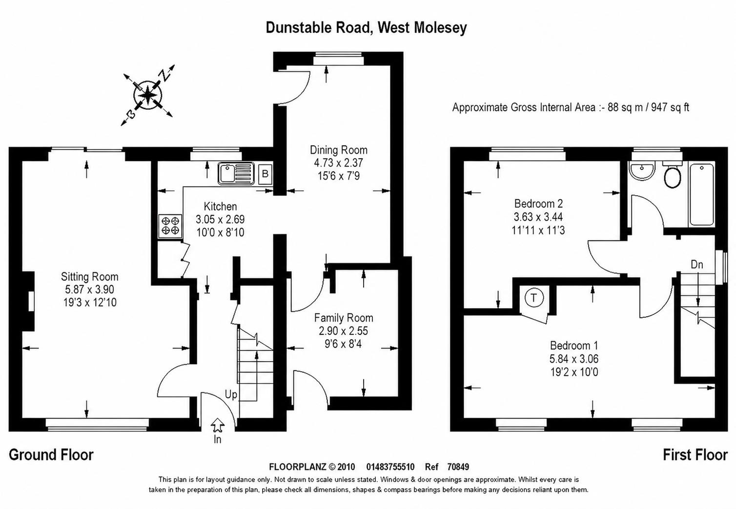 12, Dunstable Road, West Molesey floorplan