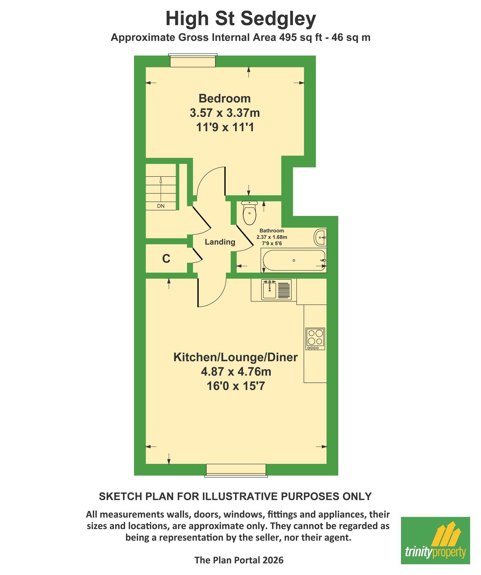 Flat 2, Dudley floorplan