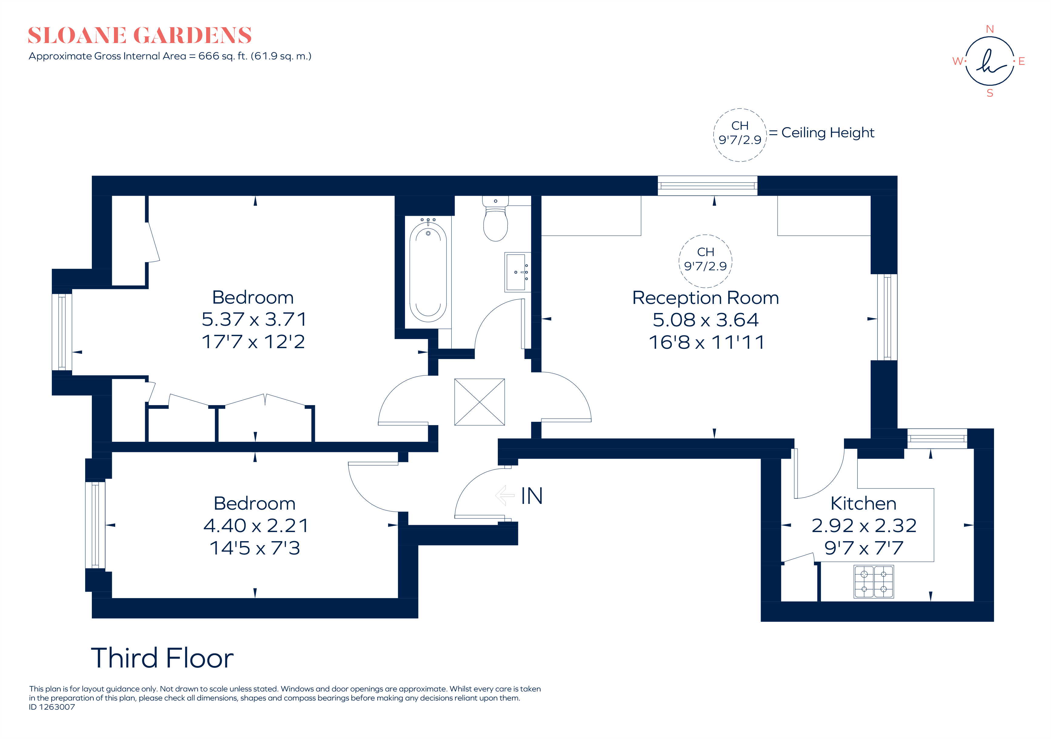 Flat 14, 21-25, Sloane Gardens, London floorplan