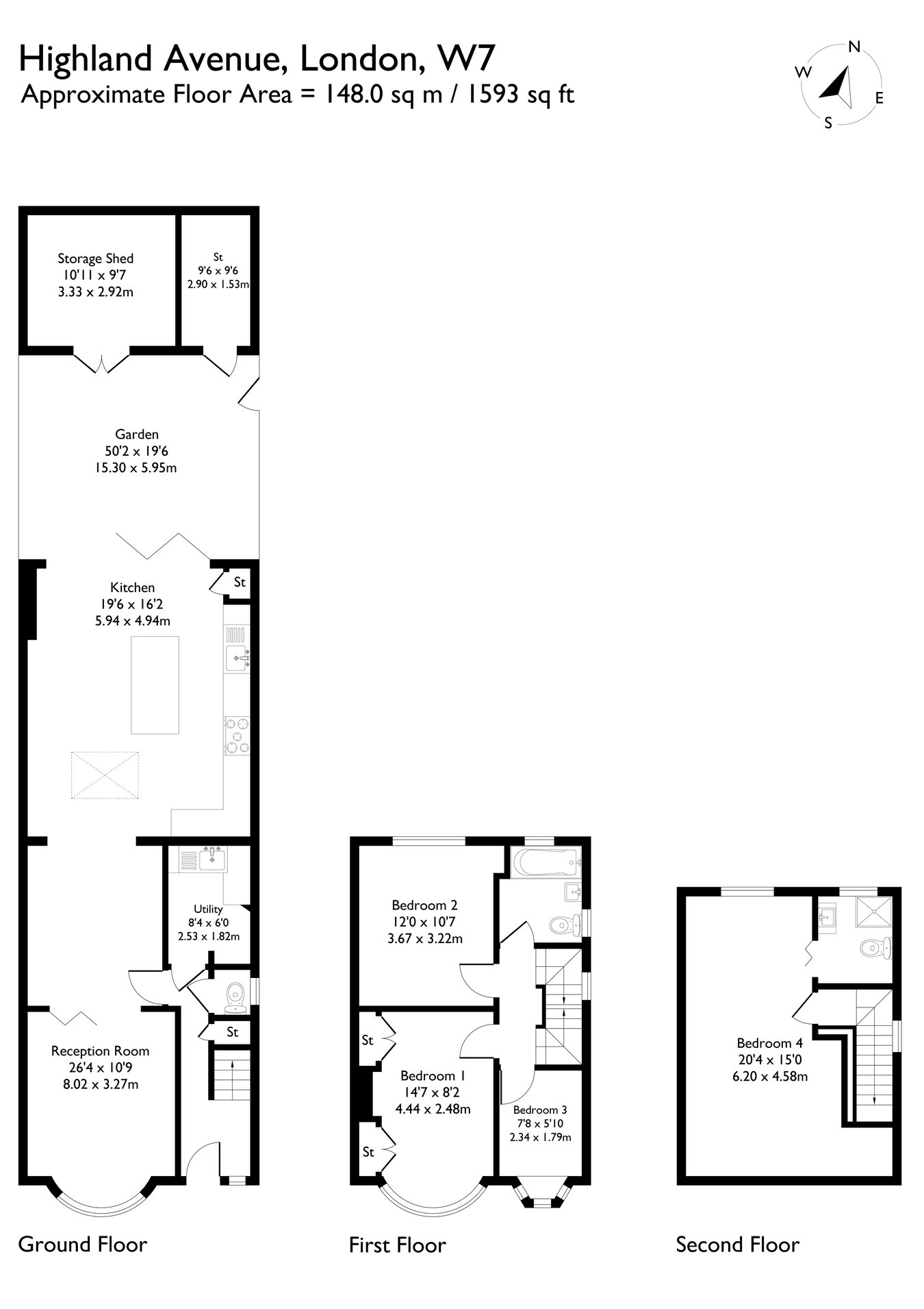 16, Highland Avenue, Hanwell floorplan