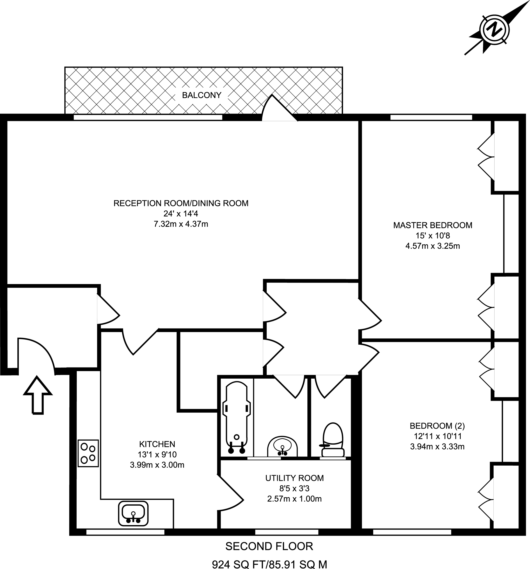 2 Bedrooms Flat to rent in Lyonsdown Road, New Barnet EN5