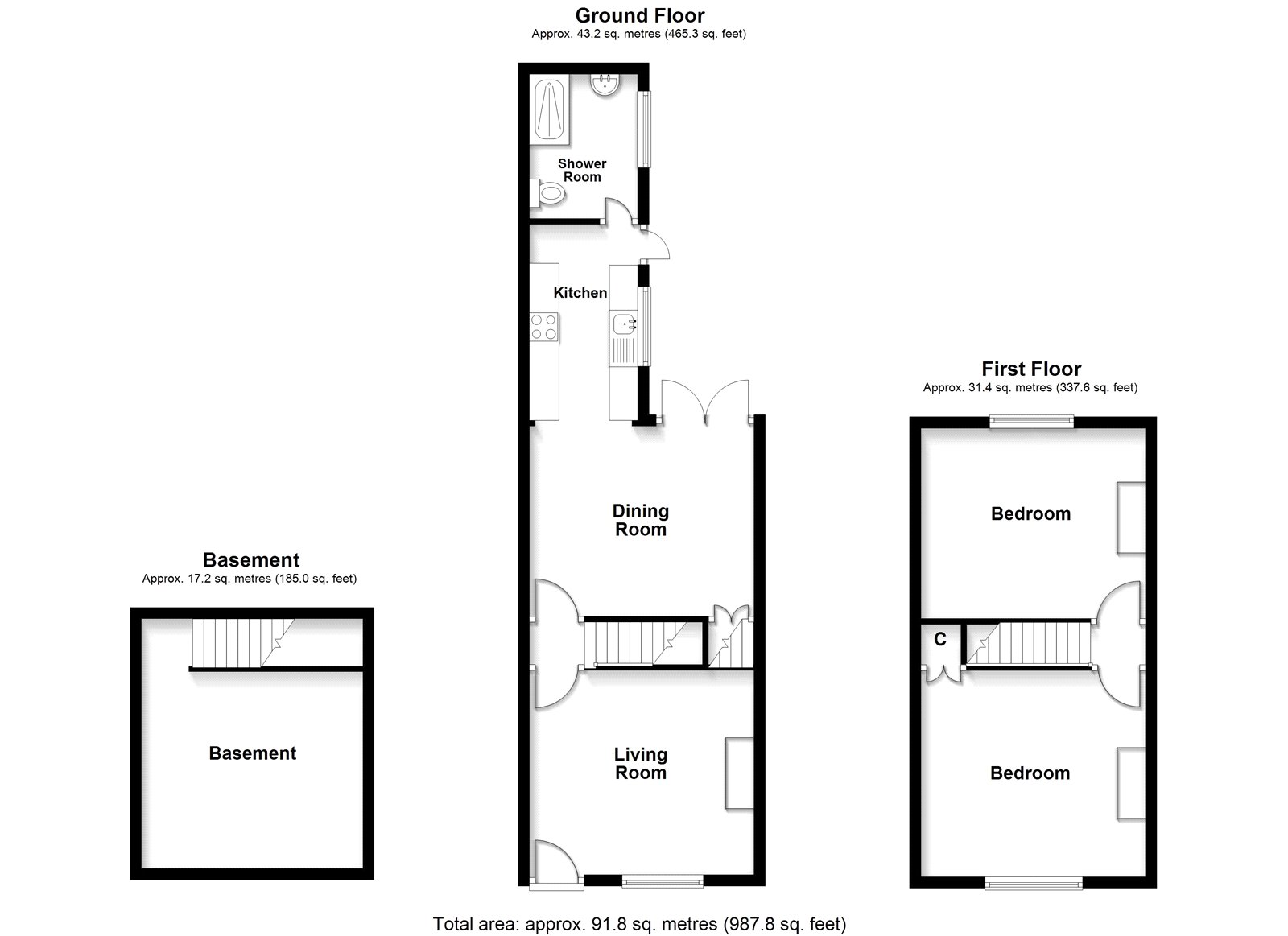 3 Haselden Cottages,, Chalk Road, Kent floorplan