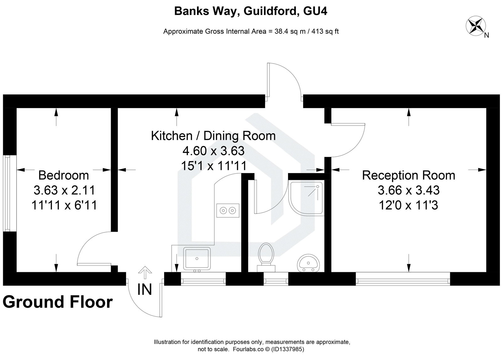 Lower Ground Floor Room, 27, Banks Way, Guildford floorplan