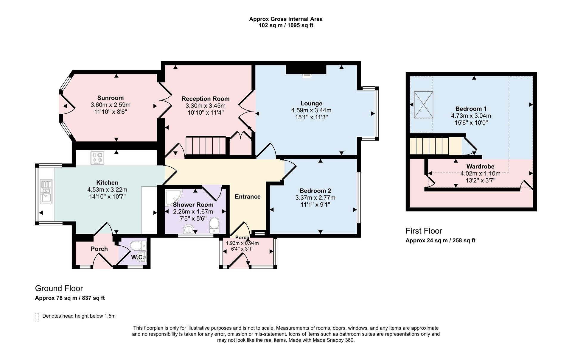 21, St. Peters Close, Blackburn floorplan