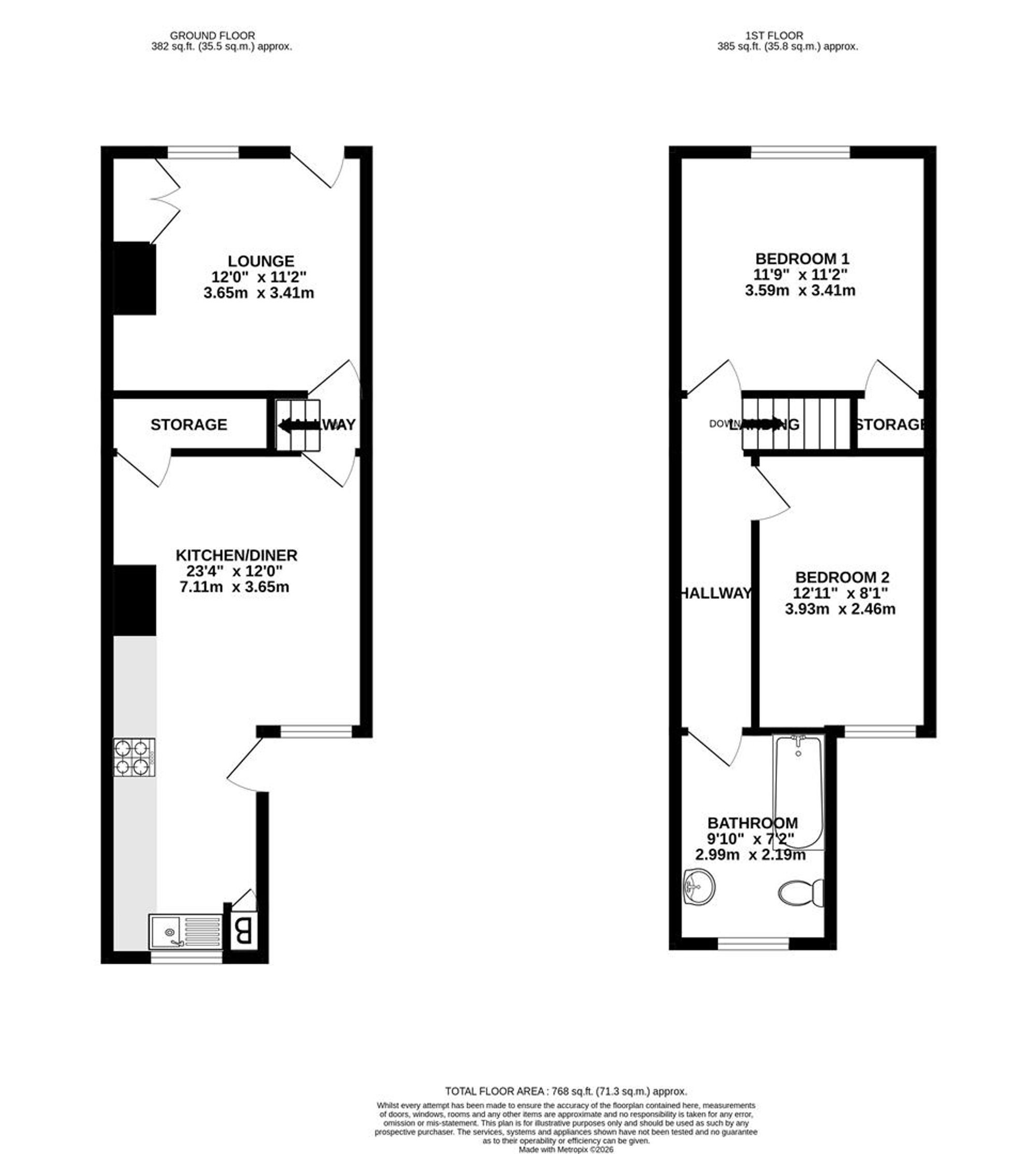109 New Street, Chesterfield floorplan