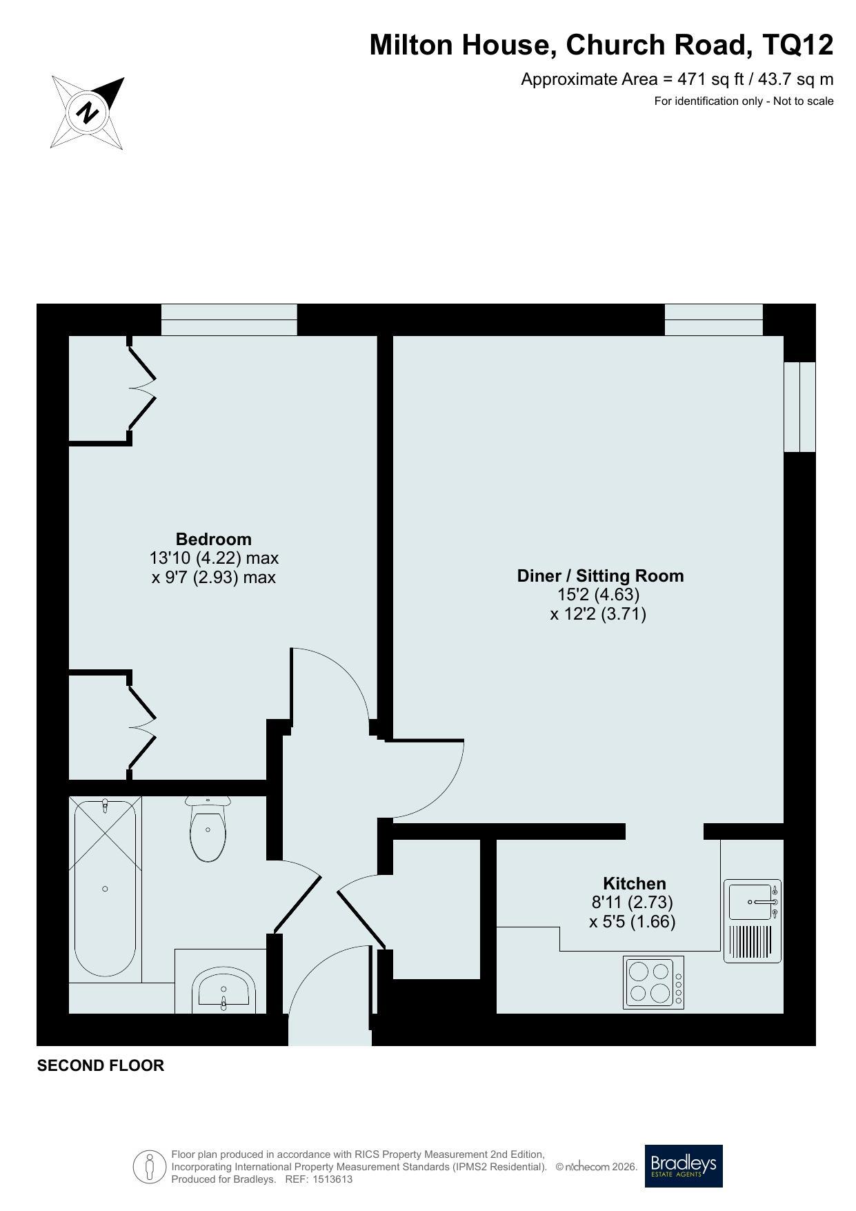 Flat 28,, Milton House, Church Road floorplan