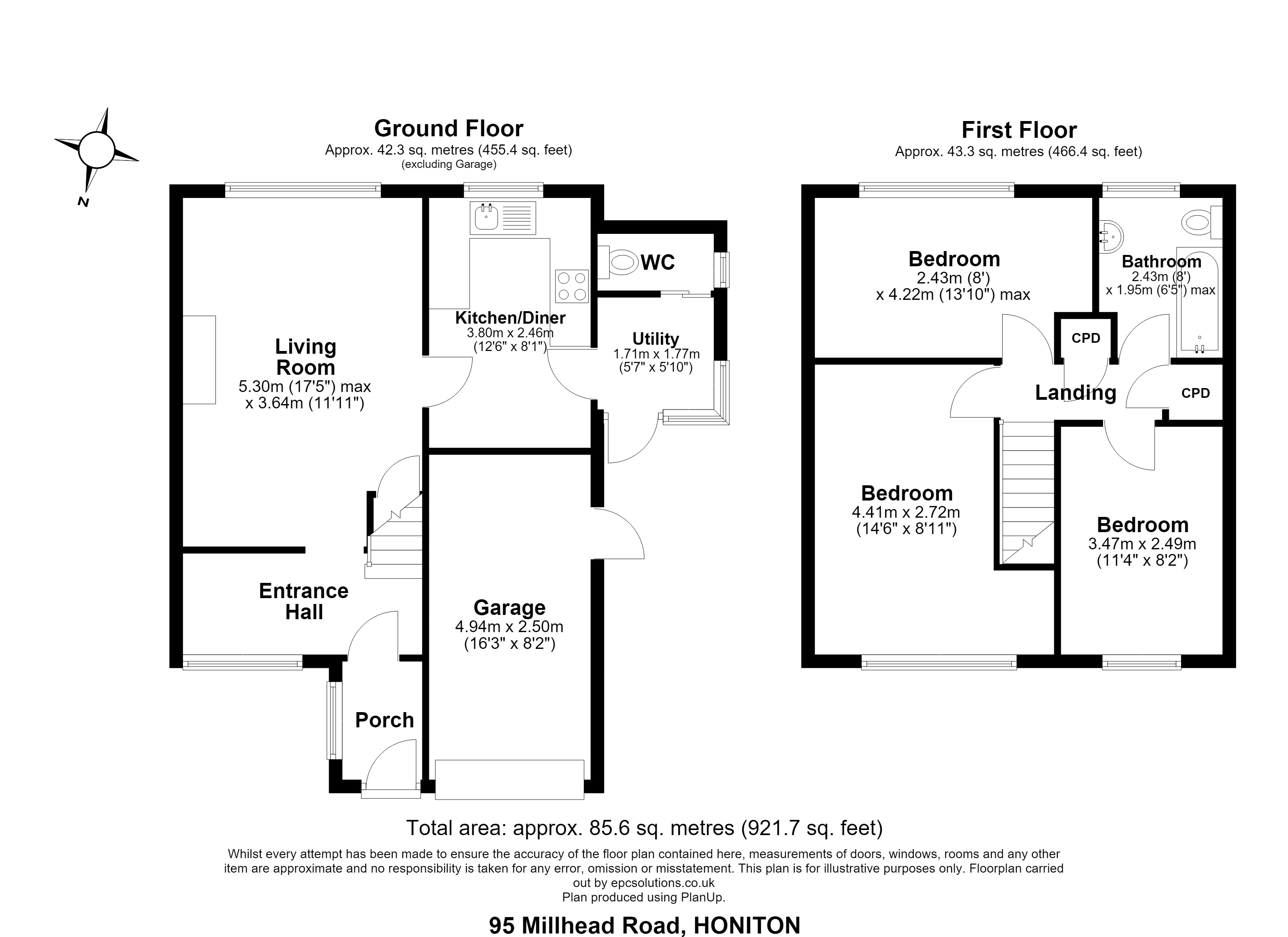 95, Millhead Road, Devon floorplan