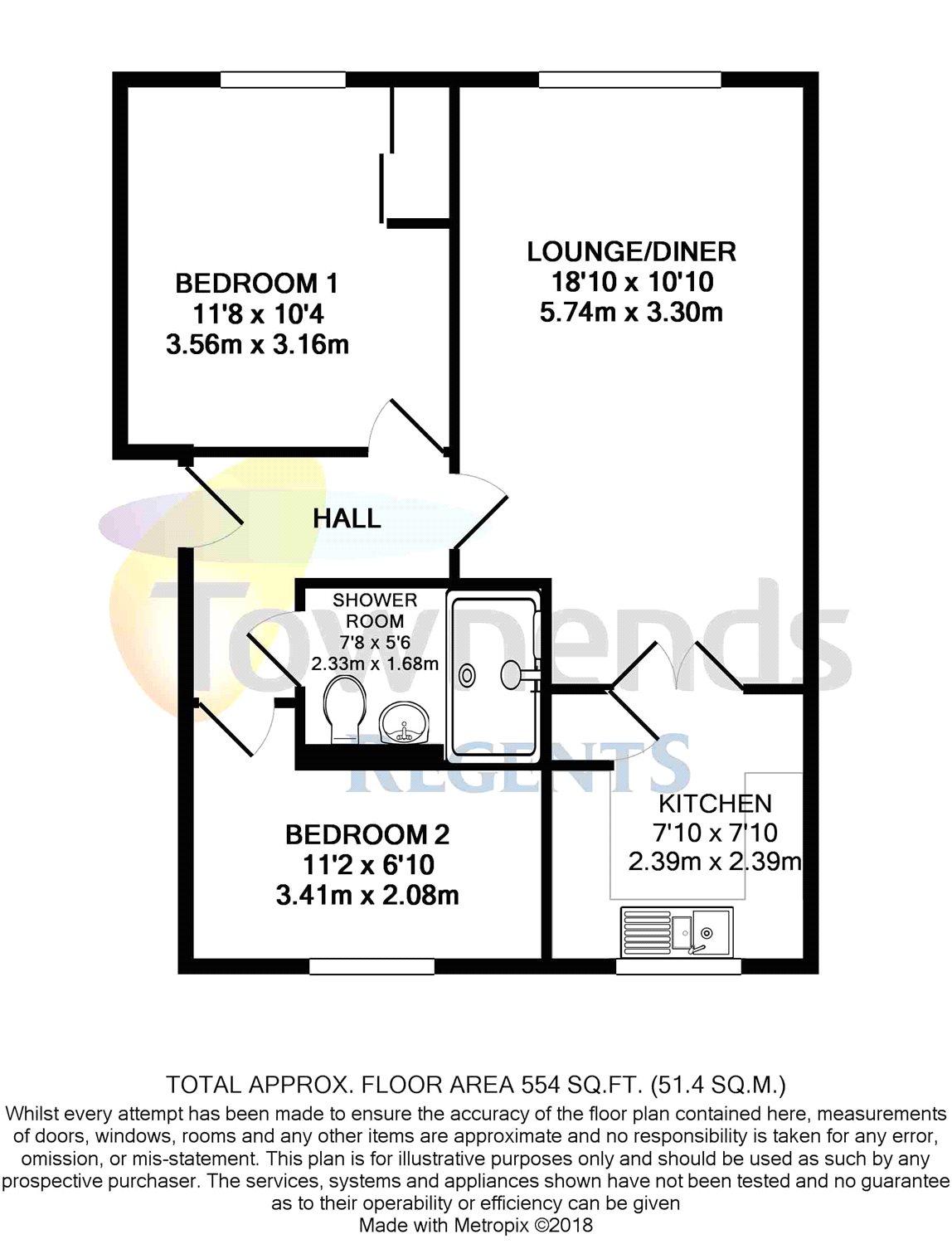 2 Bedrooms Flat for sale in Fairhaven Court, Fairhaven, Egham, Surrey TW20