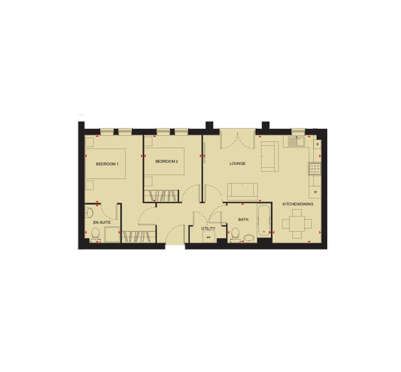 2 Bedrooms Flat for sale in 