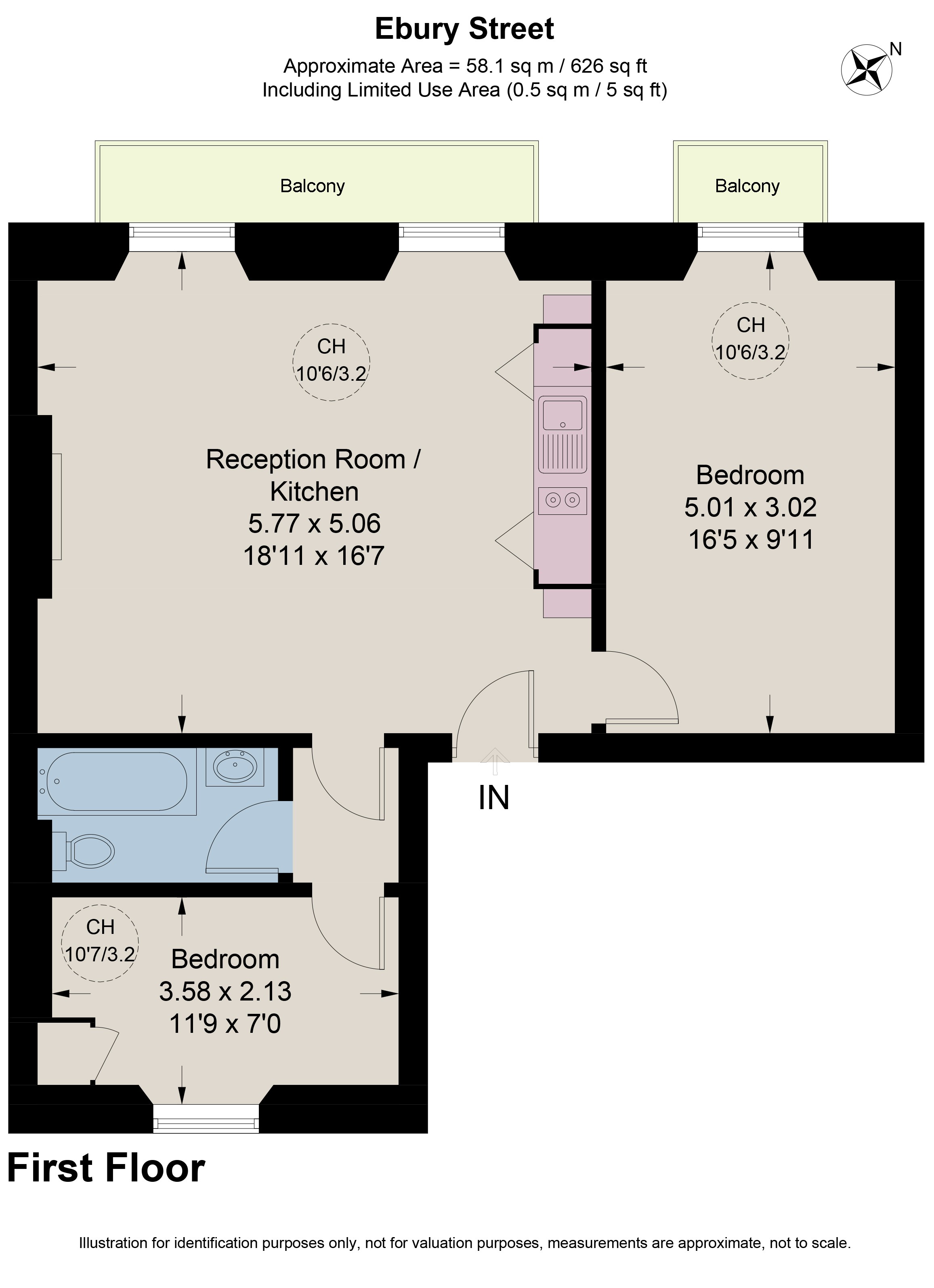 Flat 3, 117, Ebury Street, London floorplan
