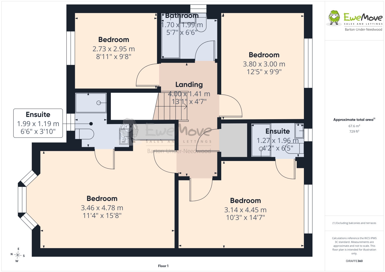 61, CAUSER ROAD, BURTON-ON-TRENT floorplan