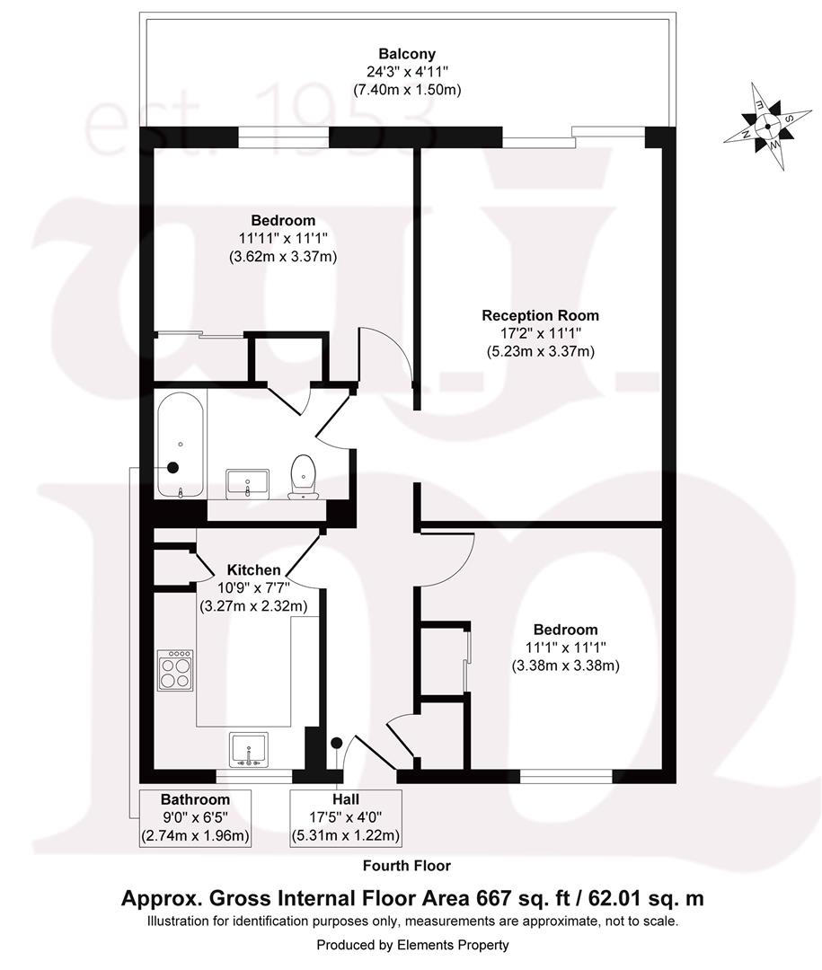 Flat 44, 20, Victoria Wharf, Bethnal Green floorplan