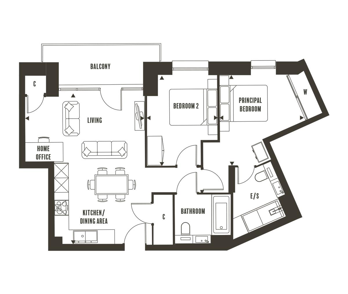 Flat 41, Eleanore House, Maidstone floorplan