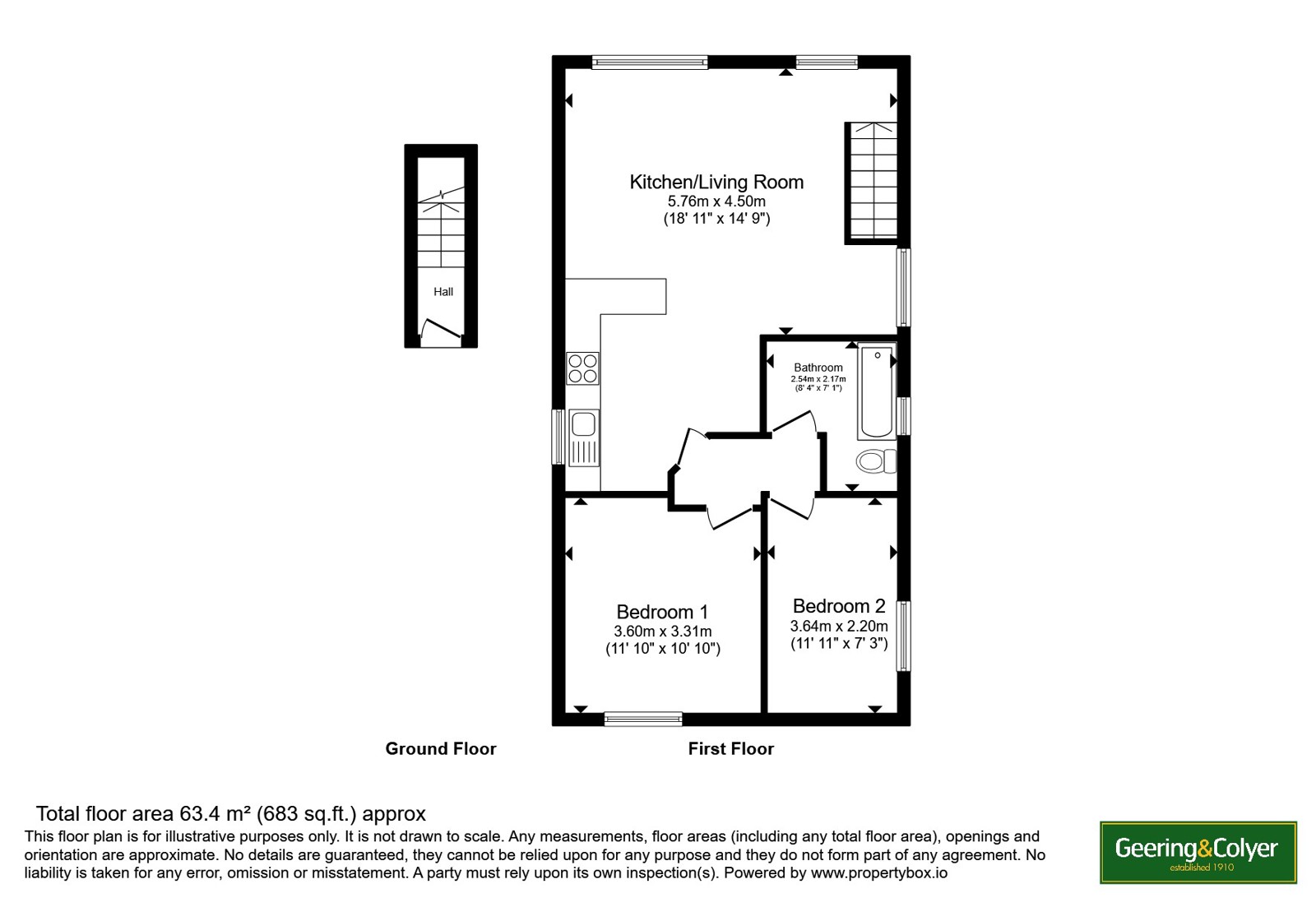 First Floor Flat, 5, Dunes Road, Kent floorplan
