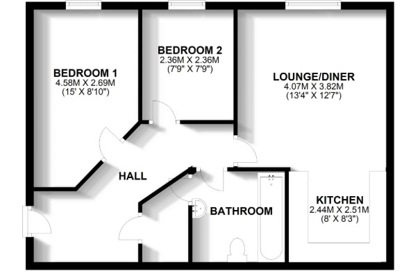 8 Jutland House, White Hart Way, Dunmow floorplan