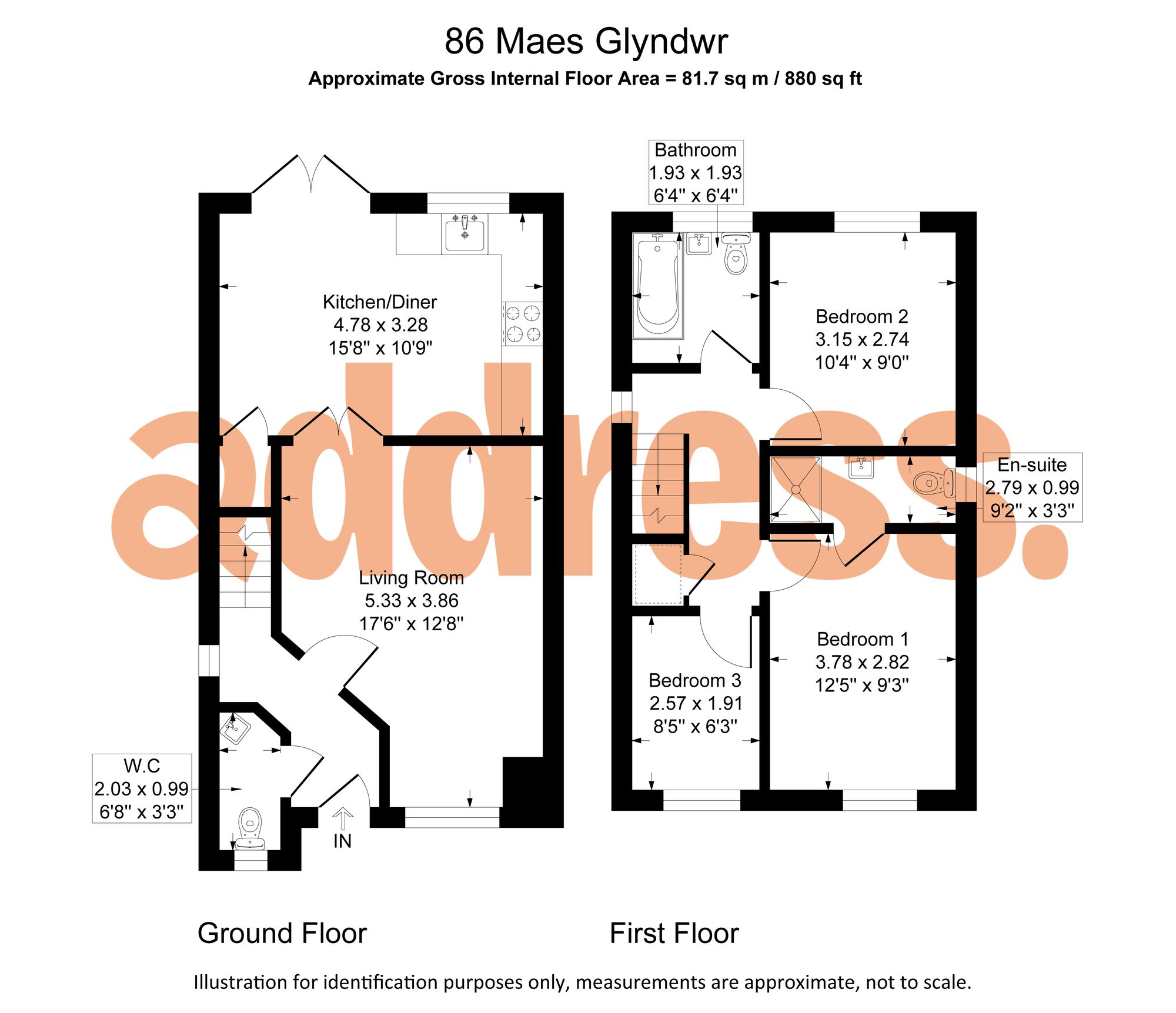 86 Maes Glyndwr, Wrexham floorplan