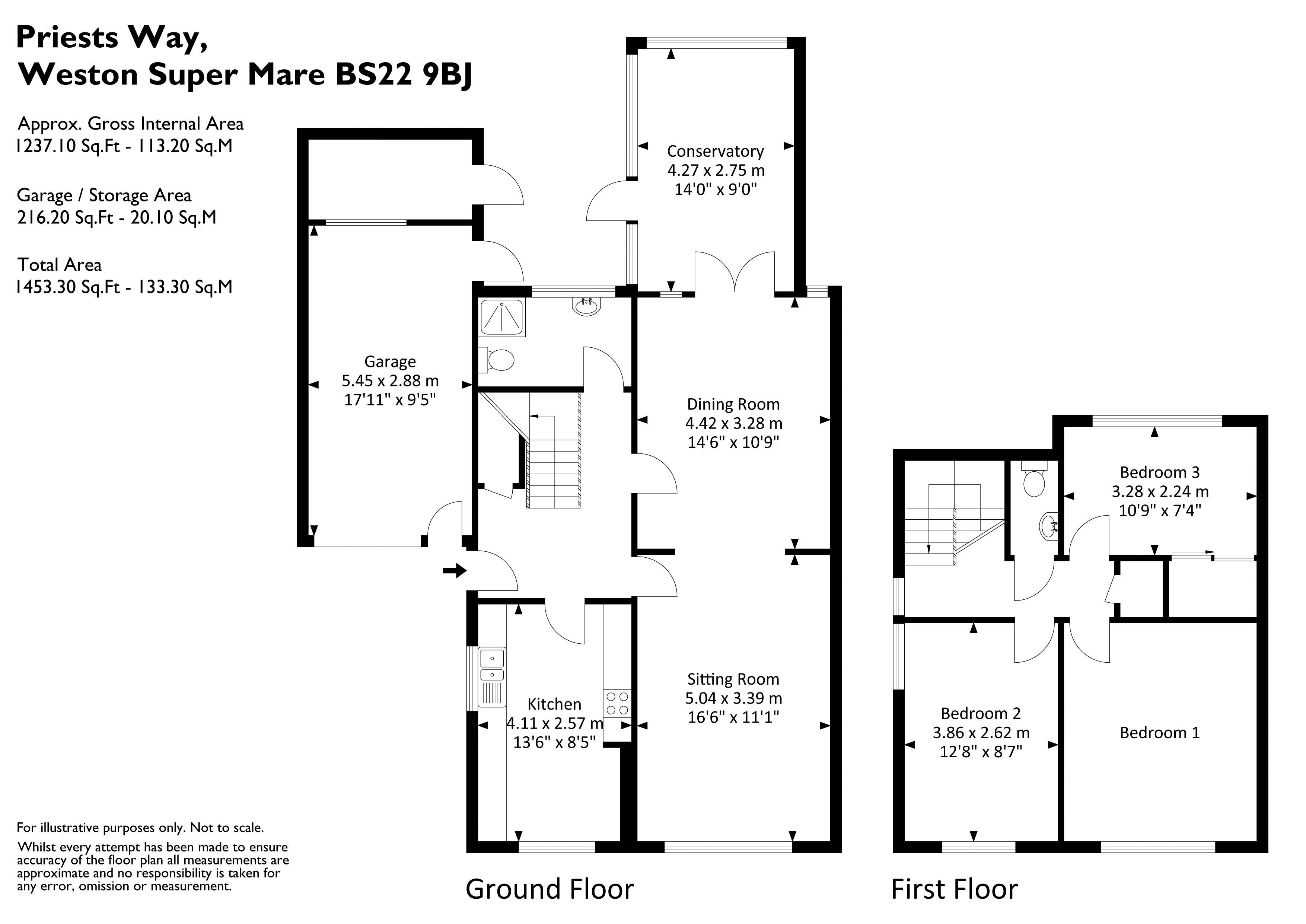 2, Priests Way, Weston-Super-Mare floorplan