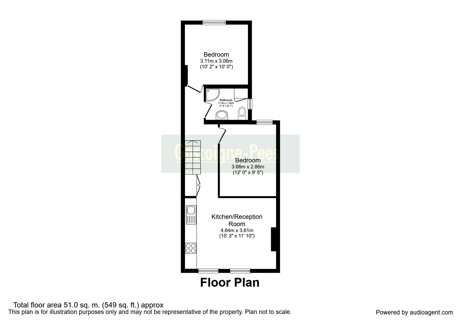 2 Bedrooms Flat to rent in Stocton Road, Guildford GU1